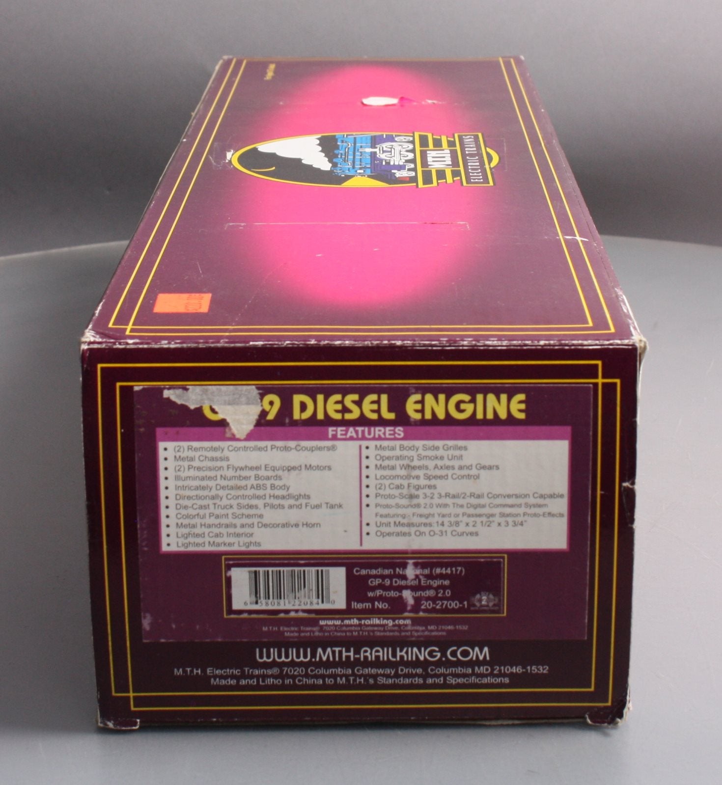 MTH 20-2700-1 Canadian National GP-9 Diesel Engine w/PS2 #4417