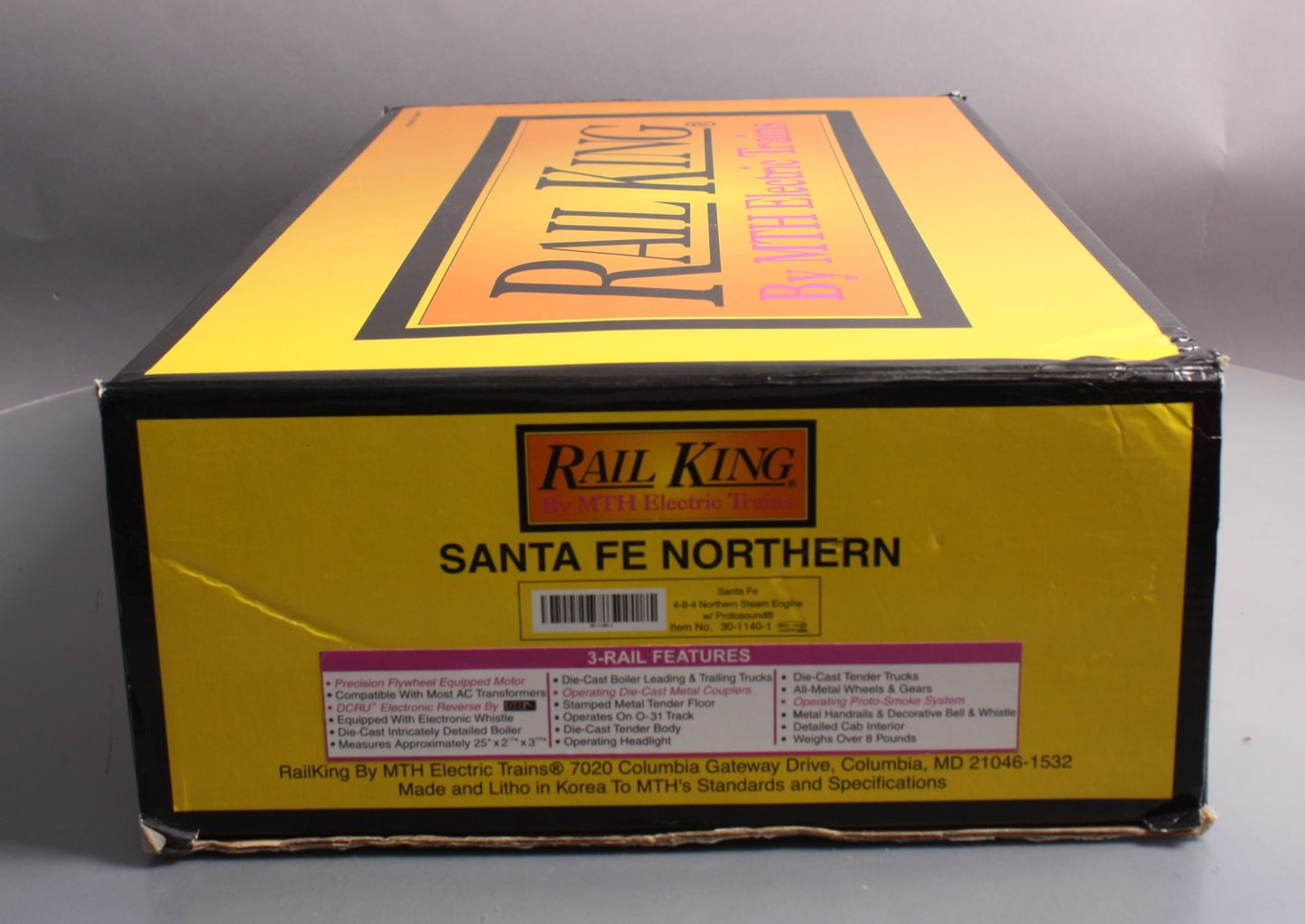 MTH 30-1140-1 O Gauge Santa Fe 4-8-4 Northern Steam Loco & Tender w/PS1 #2926 LN/Box