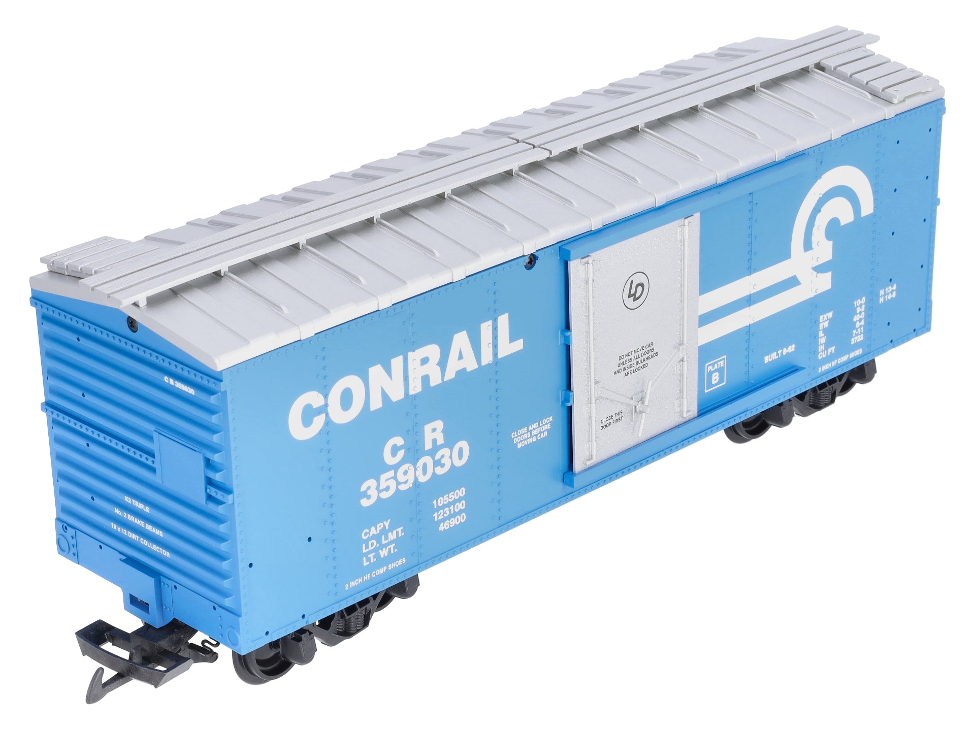 USA Trains R19047B G Conrail Simulated Steel Box Car #359030 (Blue/Silver)