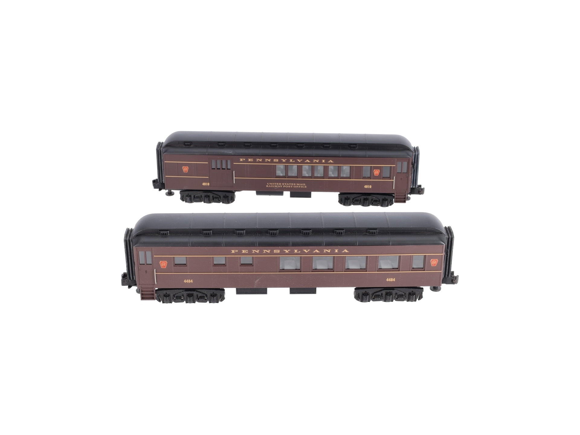 MTH 30-6204 O Pennsylvania Madison Combine & Diner Car #4484/4910 (Set of 2) NIB