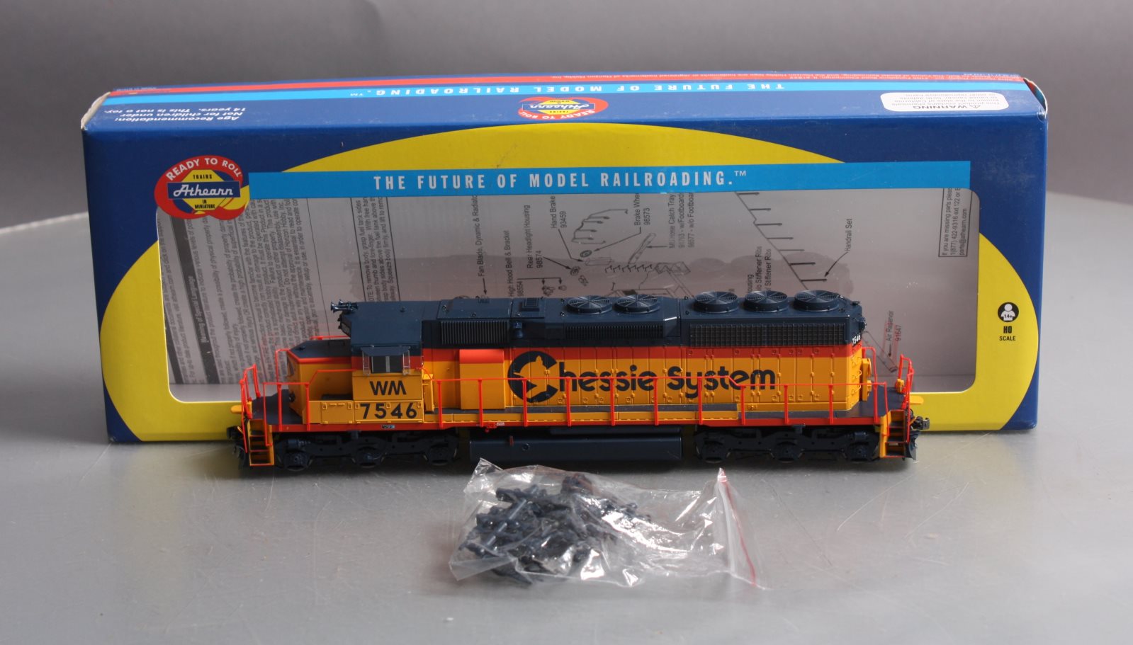 Athearn 98808 HO Chessie/WM SD40 Diesel Locomotive w/Sound/DC/DCC #7546
