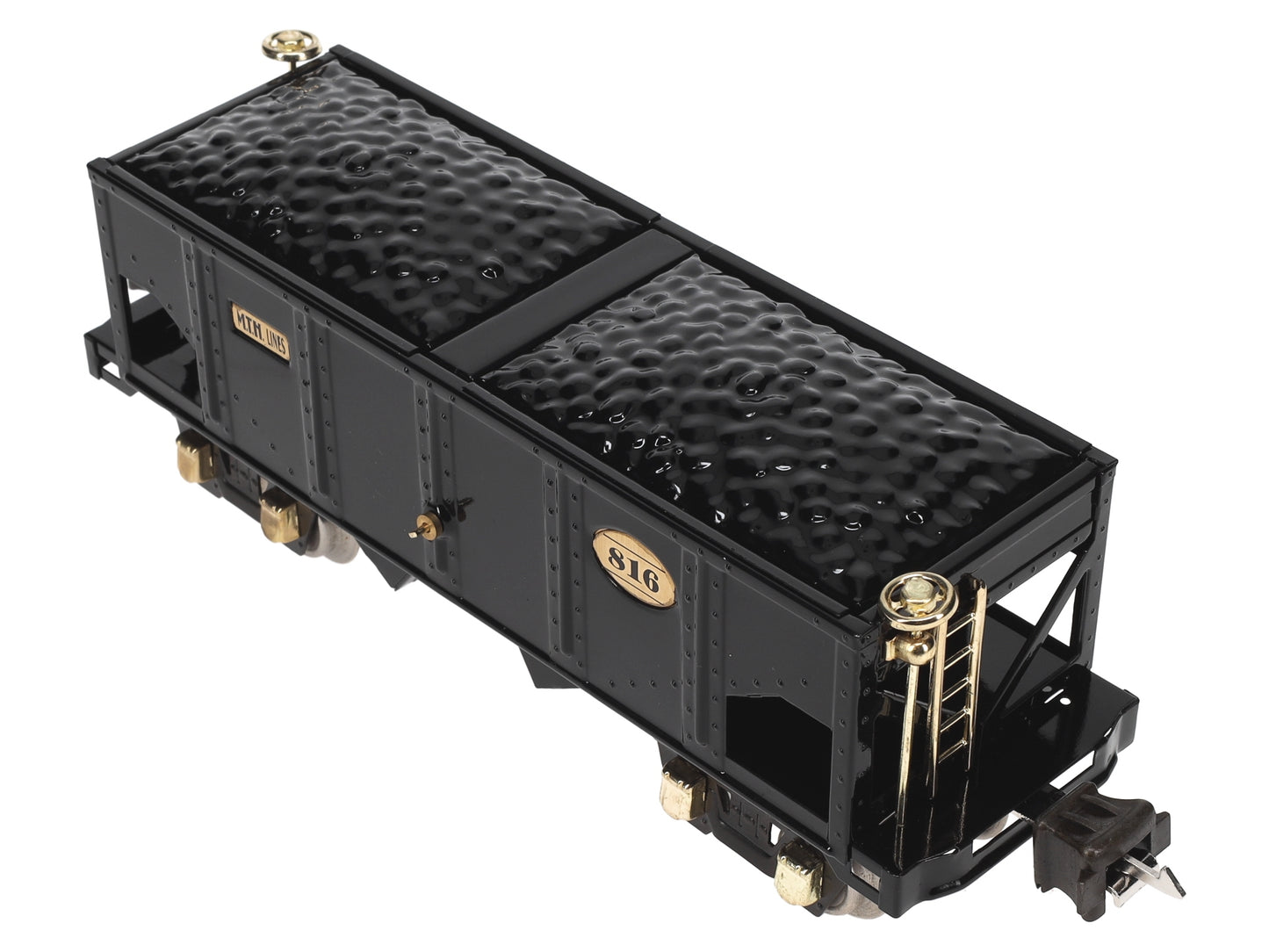 MTH 10-1042 O Gauge 816 Tinplate Black Hopper Car w/ Brass Trim LN/Box