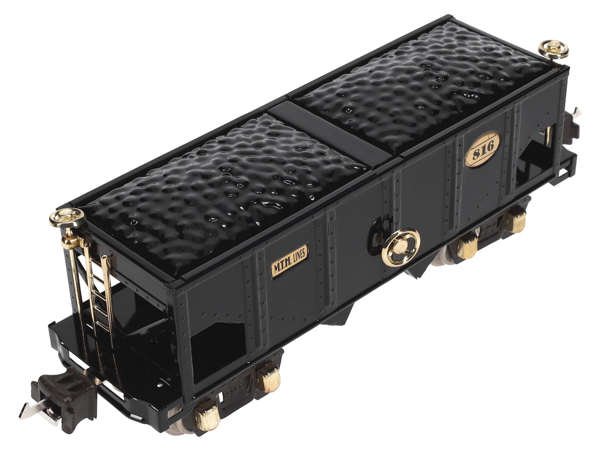 MTH 10-1042 O Gauge 816 Tinplate Black Hopper Car w/ Brass Trim LN/Box