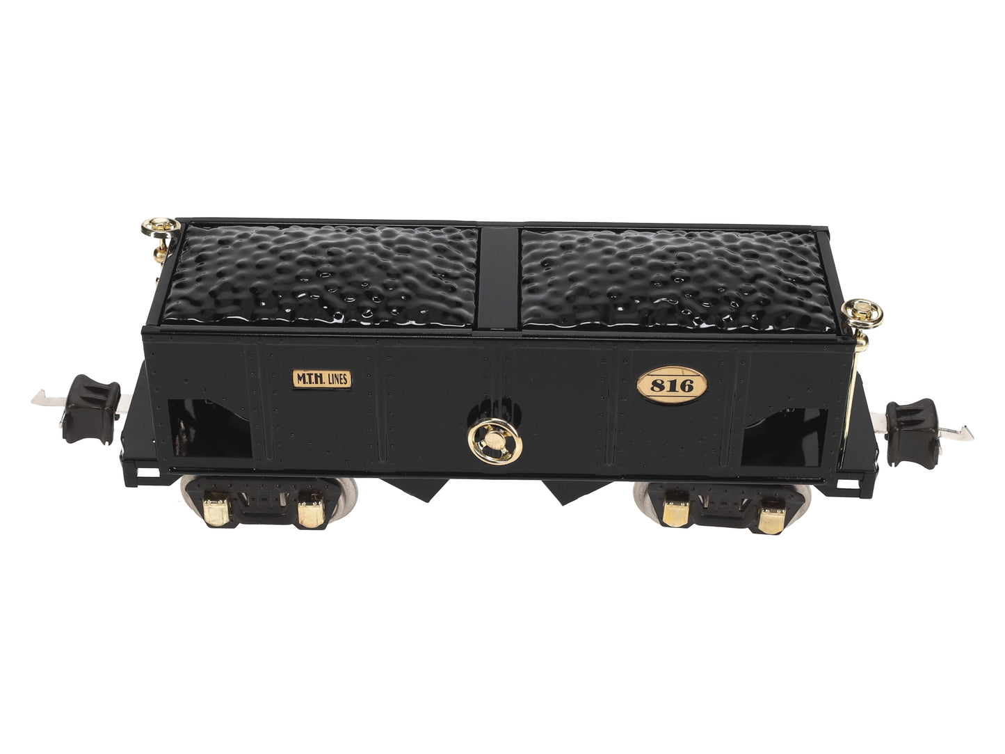 MTH 10-1042 O Gauge 816 Tinplate Black Hopper Car w/ Brass Trim LN/Box