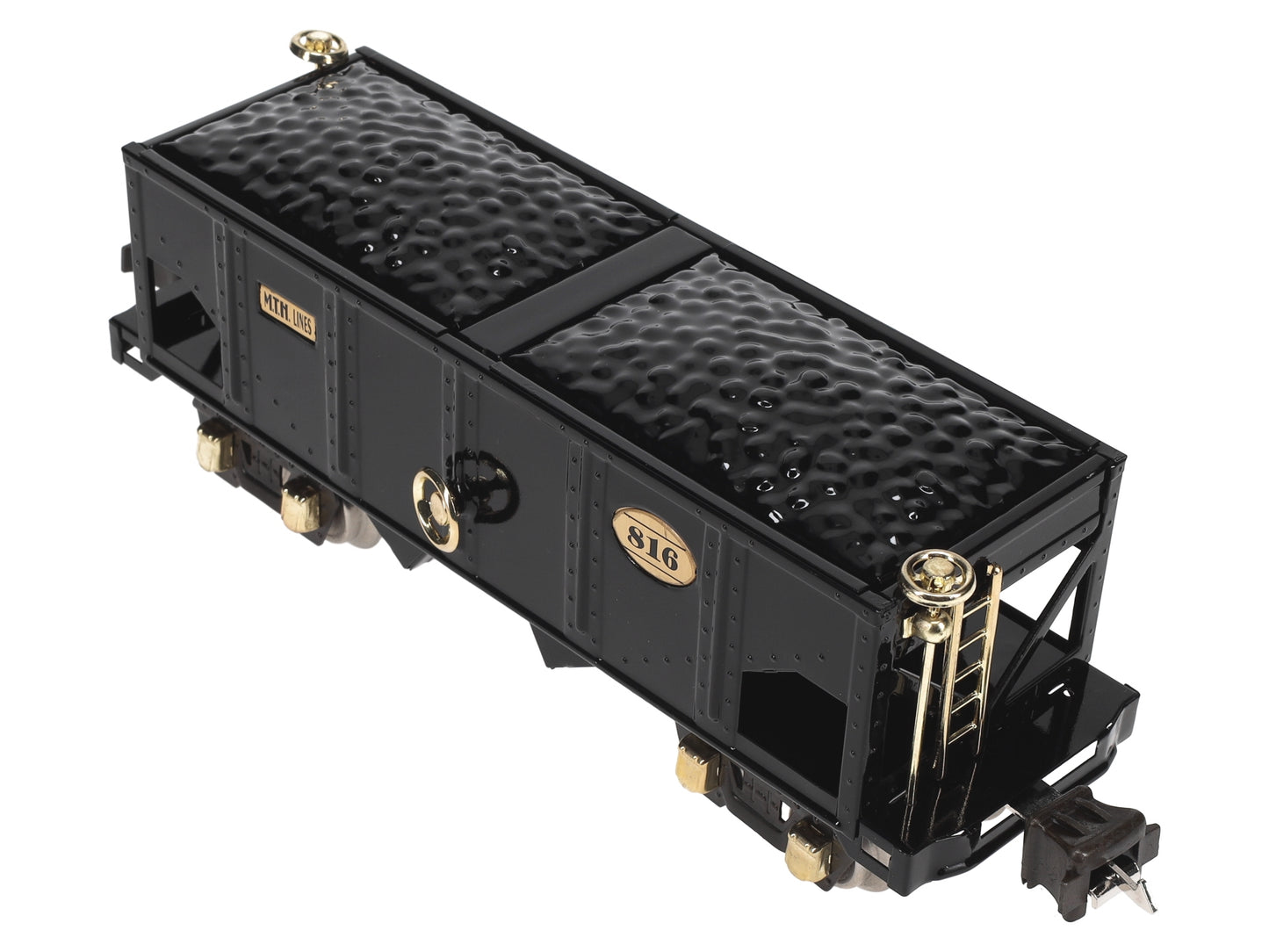 MTH 10-1042 O Gauge 816 Tinplate Black Hopper Car w/ Brass Trim LN/Box