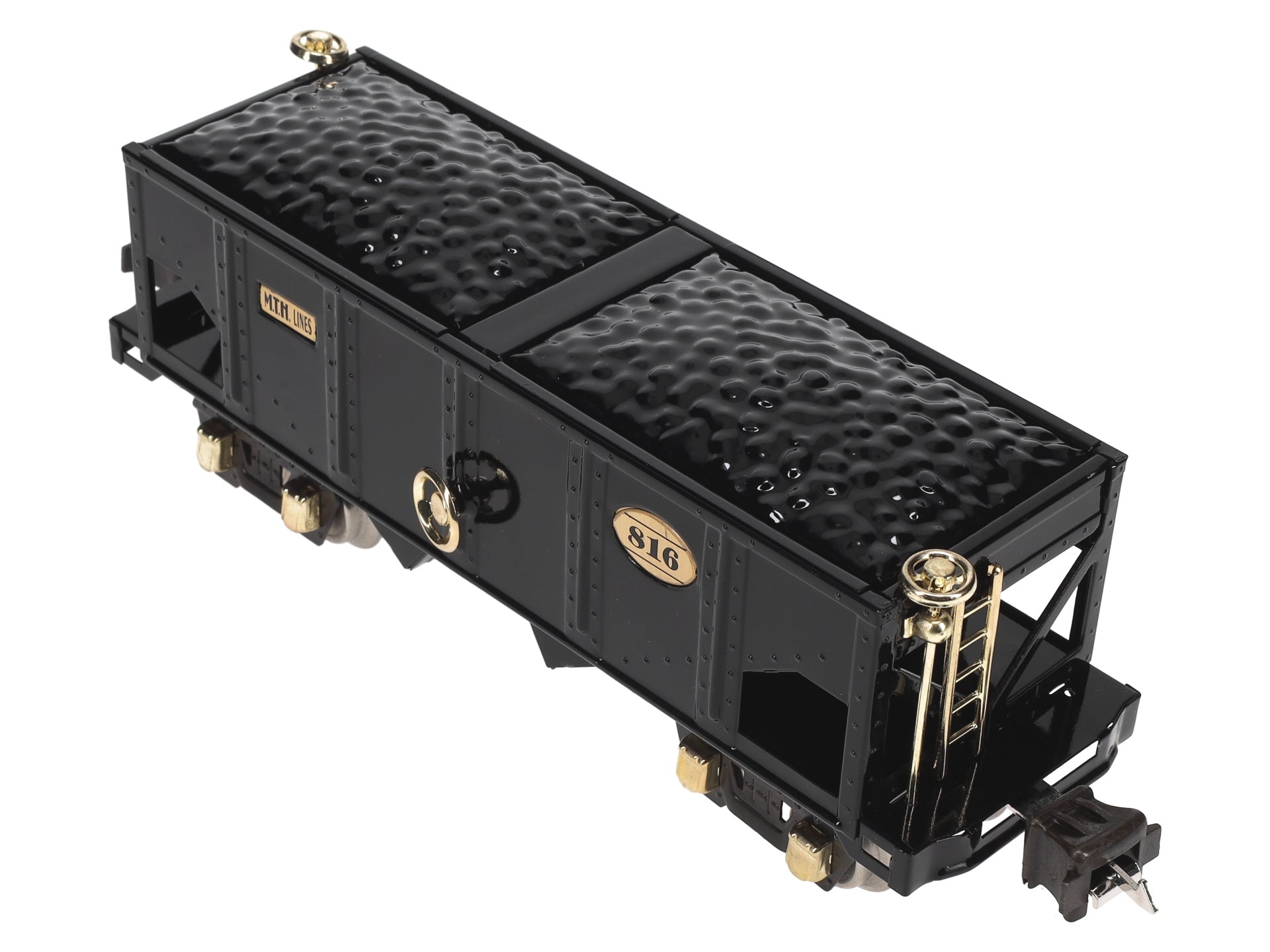 MTH 10-1042 O Gauge 816 Tinplate Black Hopper Car w/ Brass Trim LN/Box