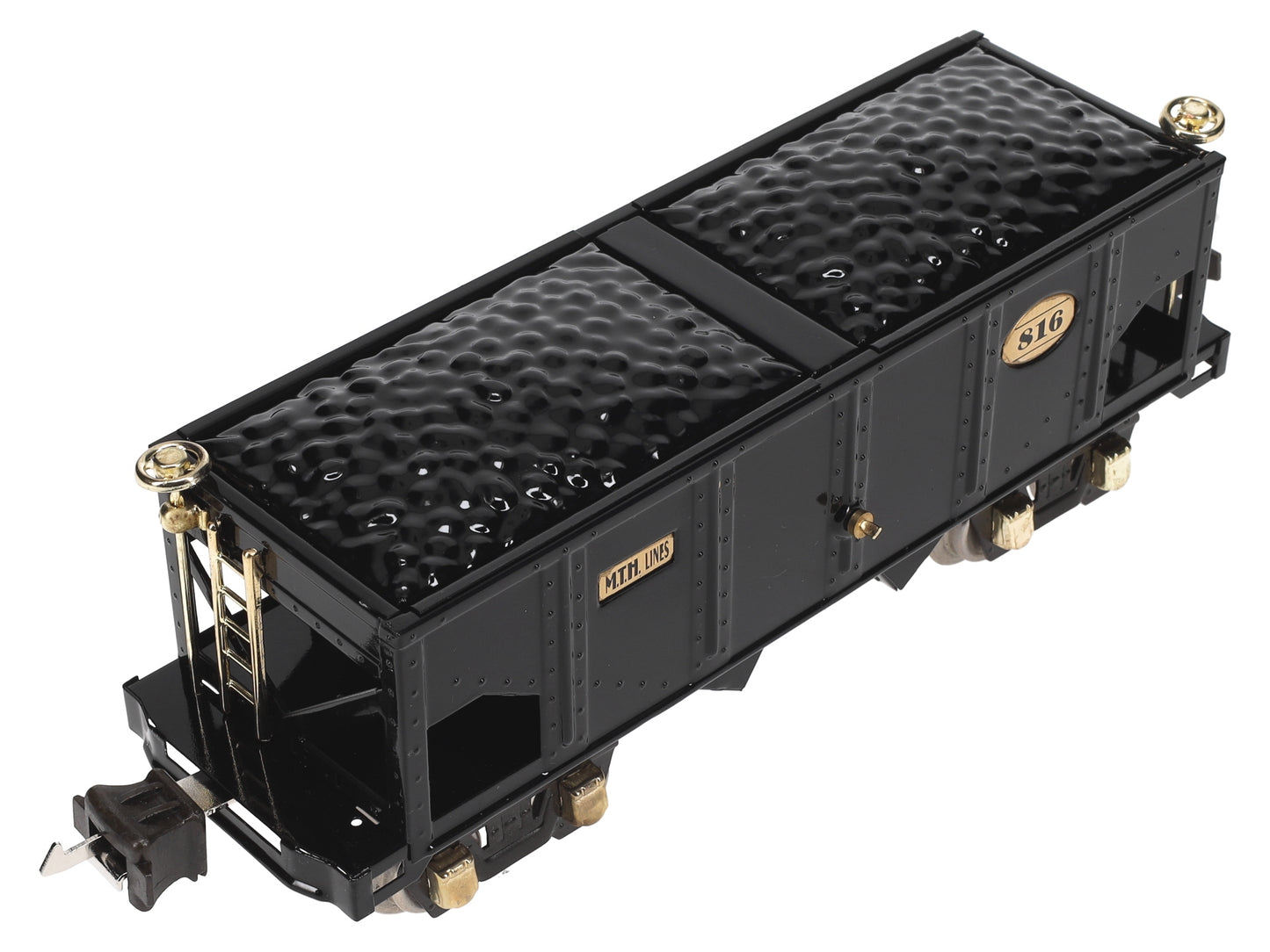 MTH 10-1042 O Gauge 816 Tinplate Black Hopper Car w/ Brass Trim LN/Box