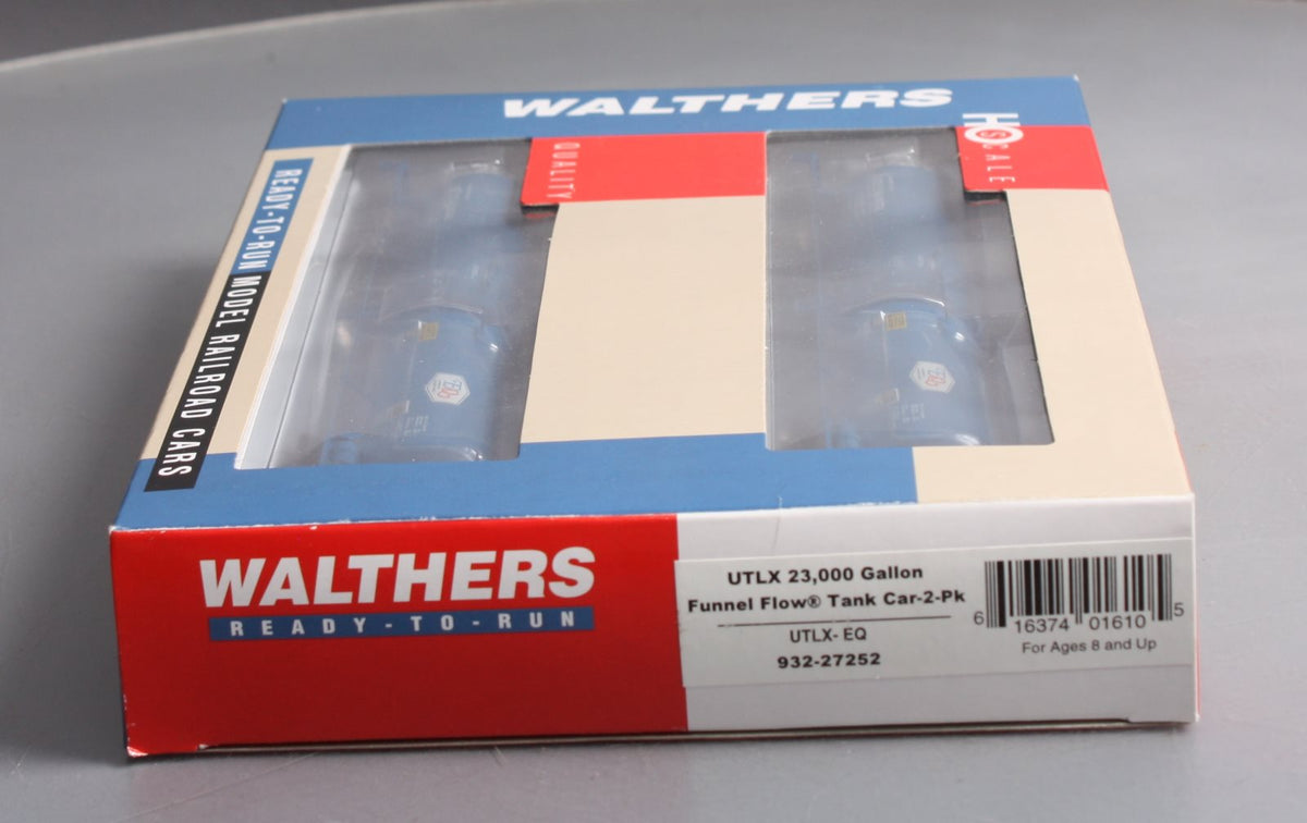 Walthers 932-27252 HO UTLX EQ 23,000 Gallon Funnel Flow Tank Cars (Set of 2) LN/Box
