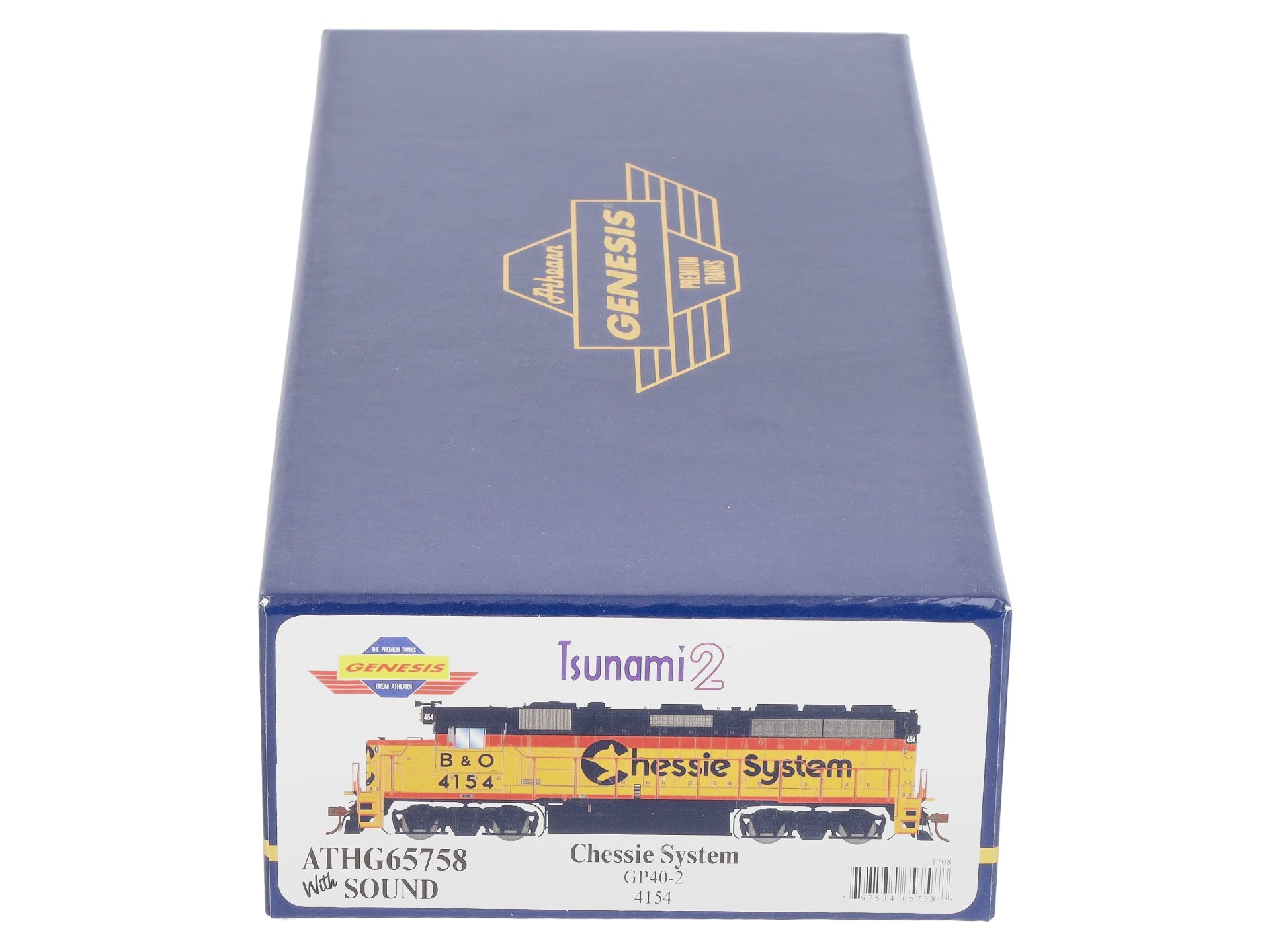 Athearn G65758 HO Chessie/B&O GP40-2 Diesel Locomotive with DCC & Sound #4154