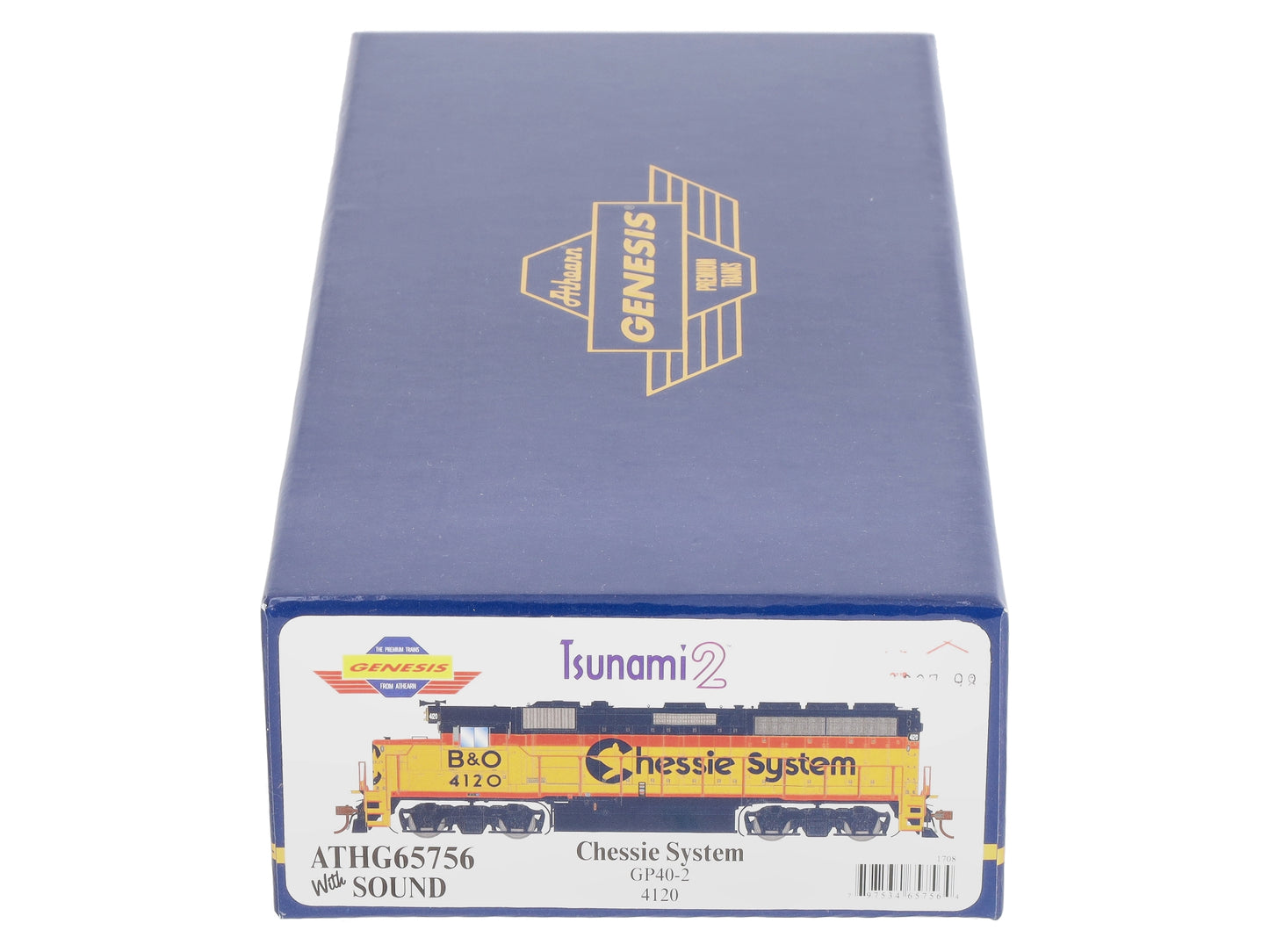 Athearn G65756 HO Chessie/B&O GP40-2 Diesel Locomotive with DCC & Sound #4120
