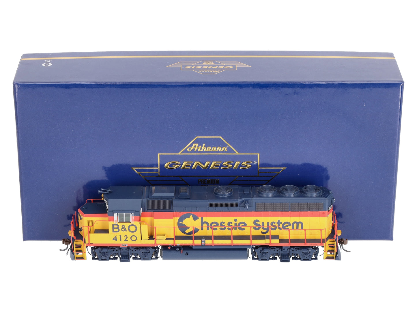 Athearn G65756 HO Chessie/B&O GP40-2 Diesel Locomotive with DCC & Sound #4120
