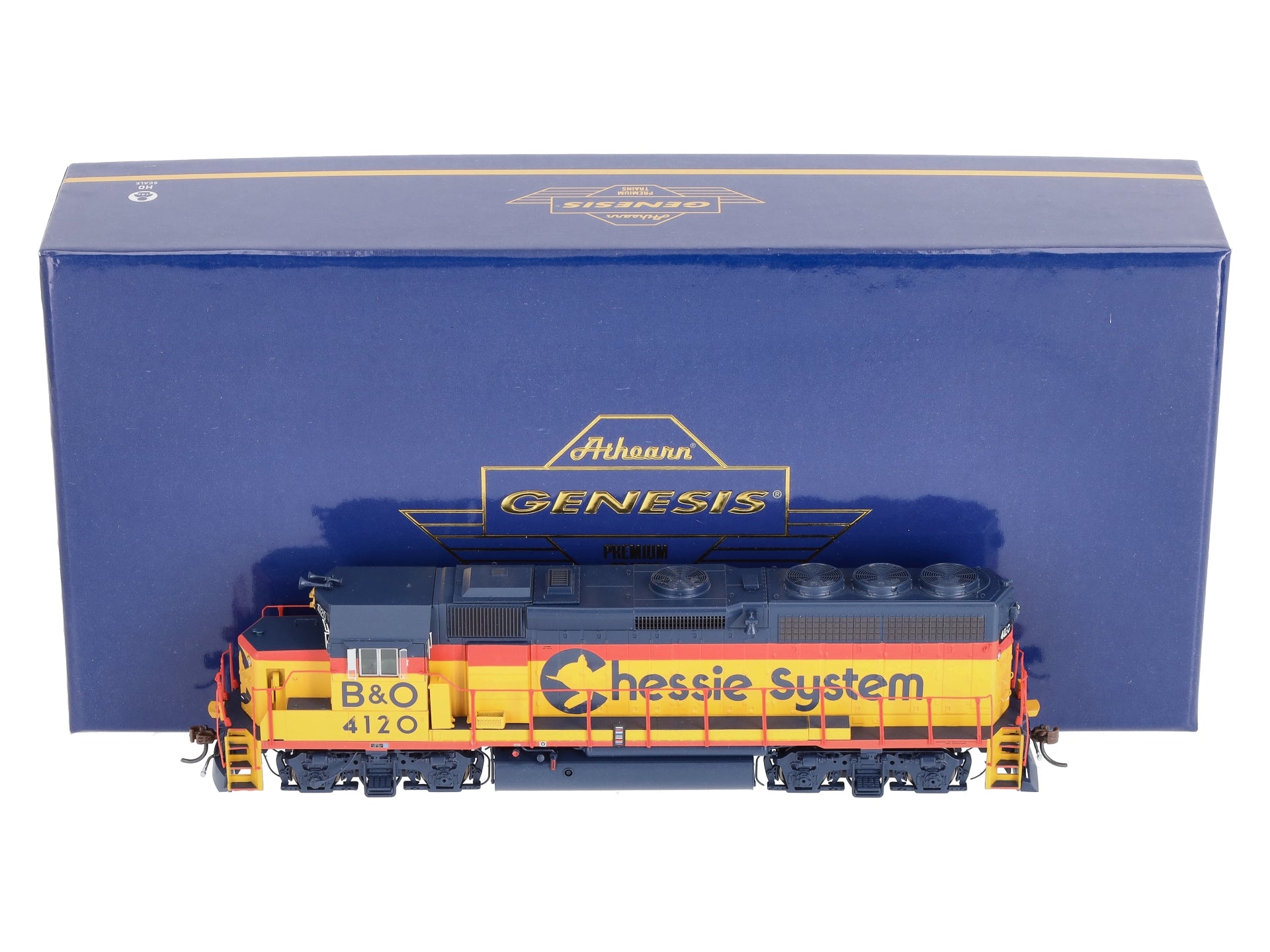 Athearn G65756 HO Chessie/B&O GP40-2 Diesel Locomotive with DCC & Sound #4120