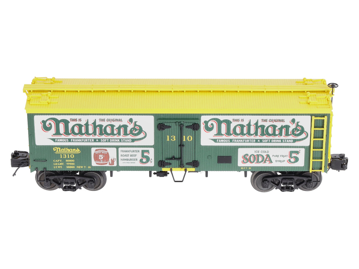 MTH 20-94534 O Gauge Nathan's Woodsided Reefer Car #1310 LN/Box