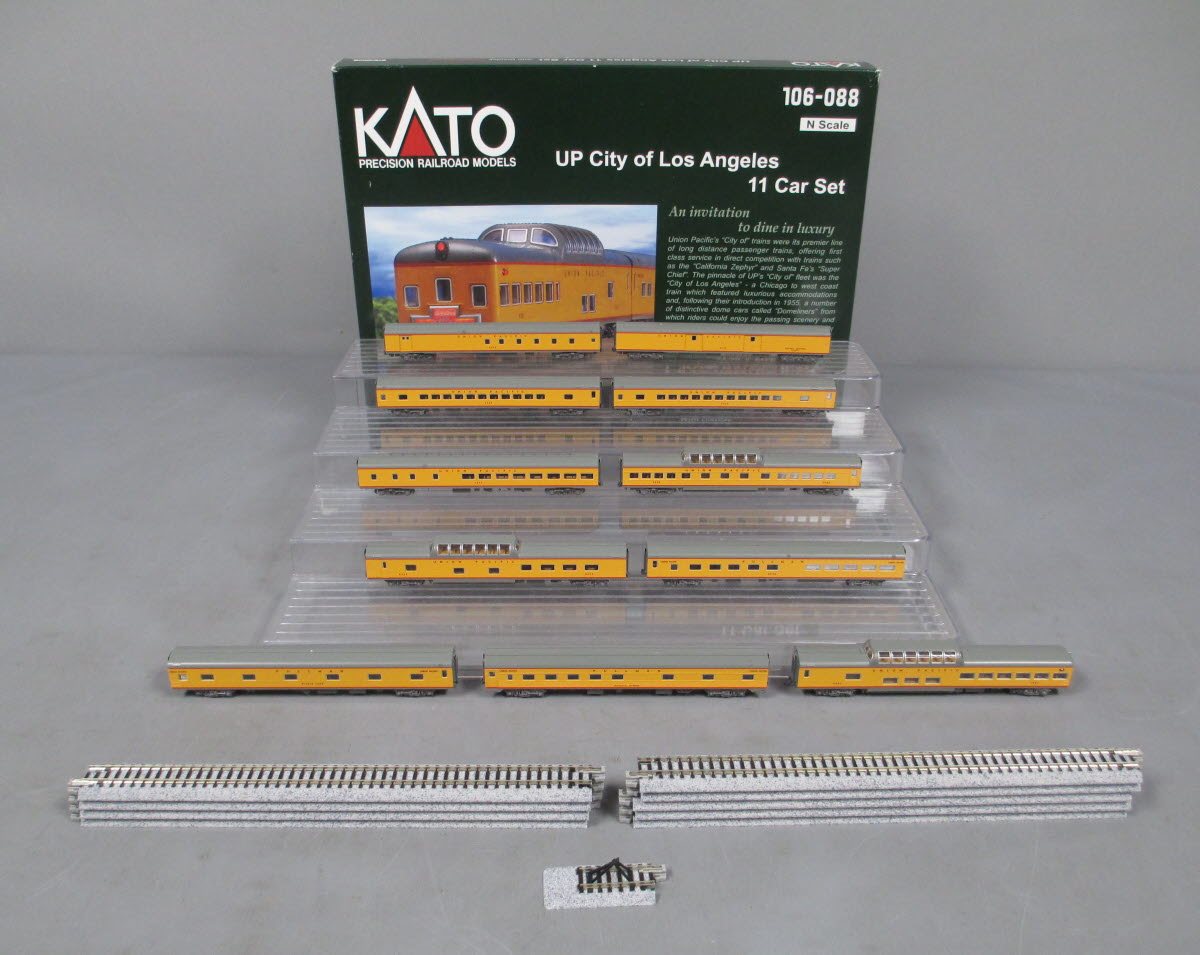 Kato 106-088 N Union Pacific City of Los Angeles Passenger Car (Set of 11) EX/Box