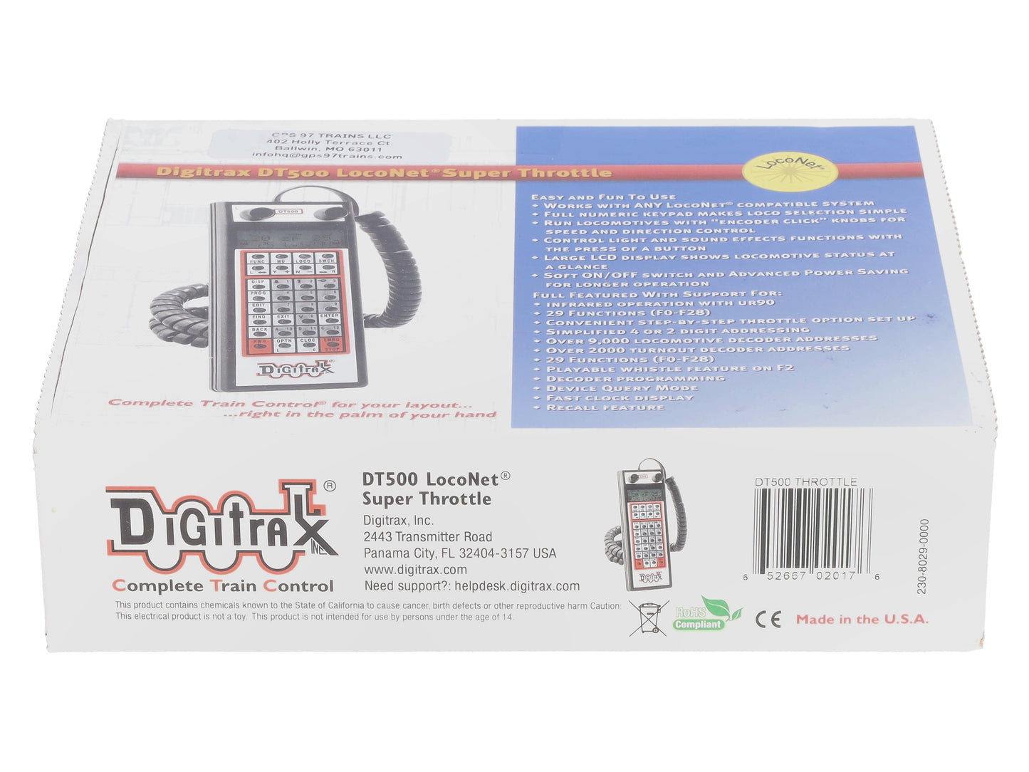 Digitrax DT500 2017 Super Throttle with Infrared Capability