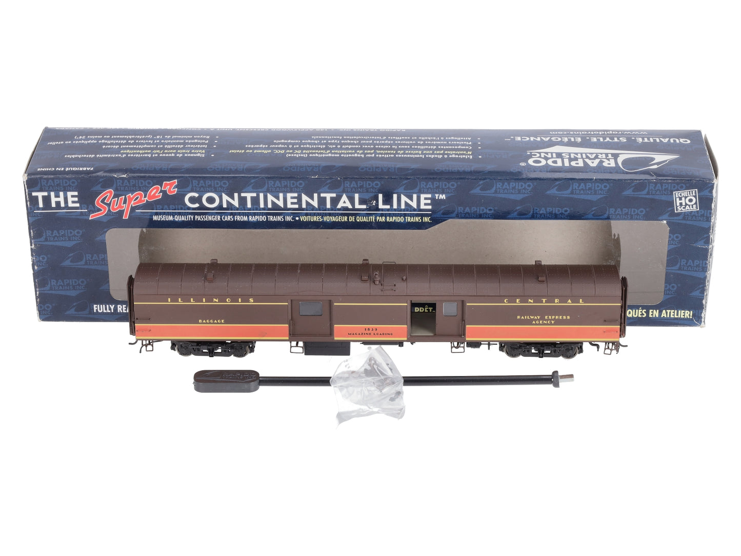 Rapido Trains 106131 HO Illinois Central 73' 6" Smooth Side Baggage #1839