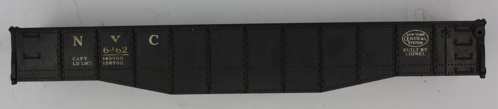 Lionel 6462-2 O Gauge New York Central Black Gondola Shell with White Lettering