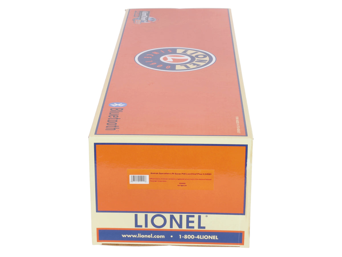 Lionel 2234220 O Gauge Amtrak Operation Life Saver P40 LionChief Plus 2.0 #203 MT/Box