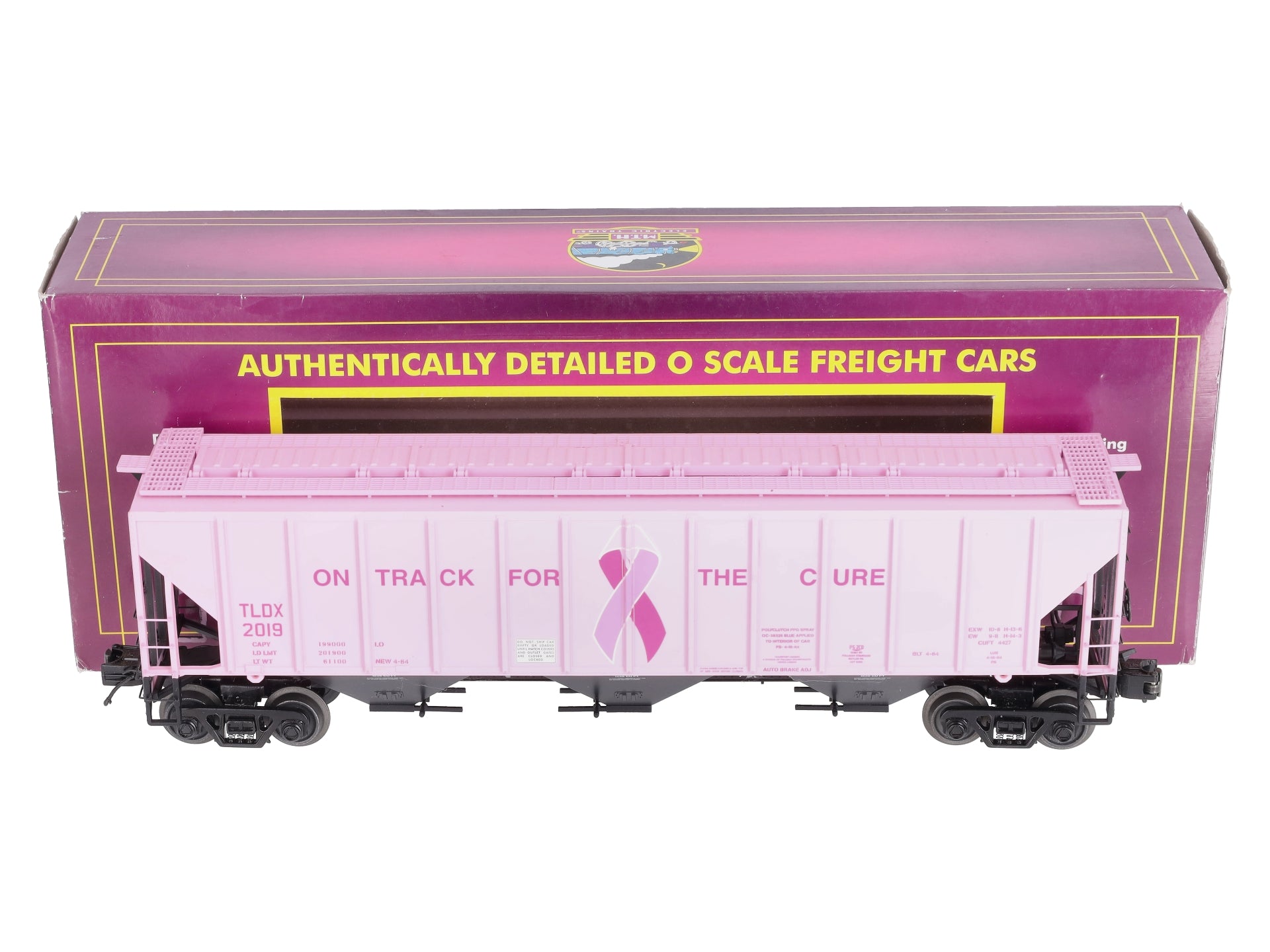 MTH 20-97377 O TLDX 'On Track for A Cure' PS-2CD High-Sided Hopper #2019