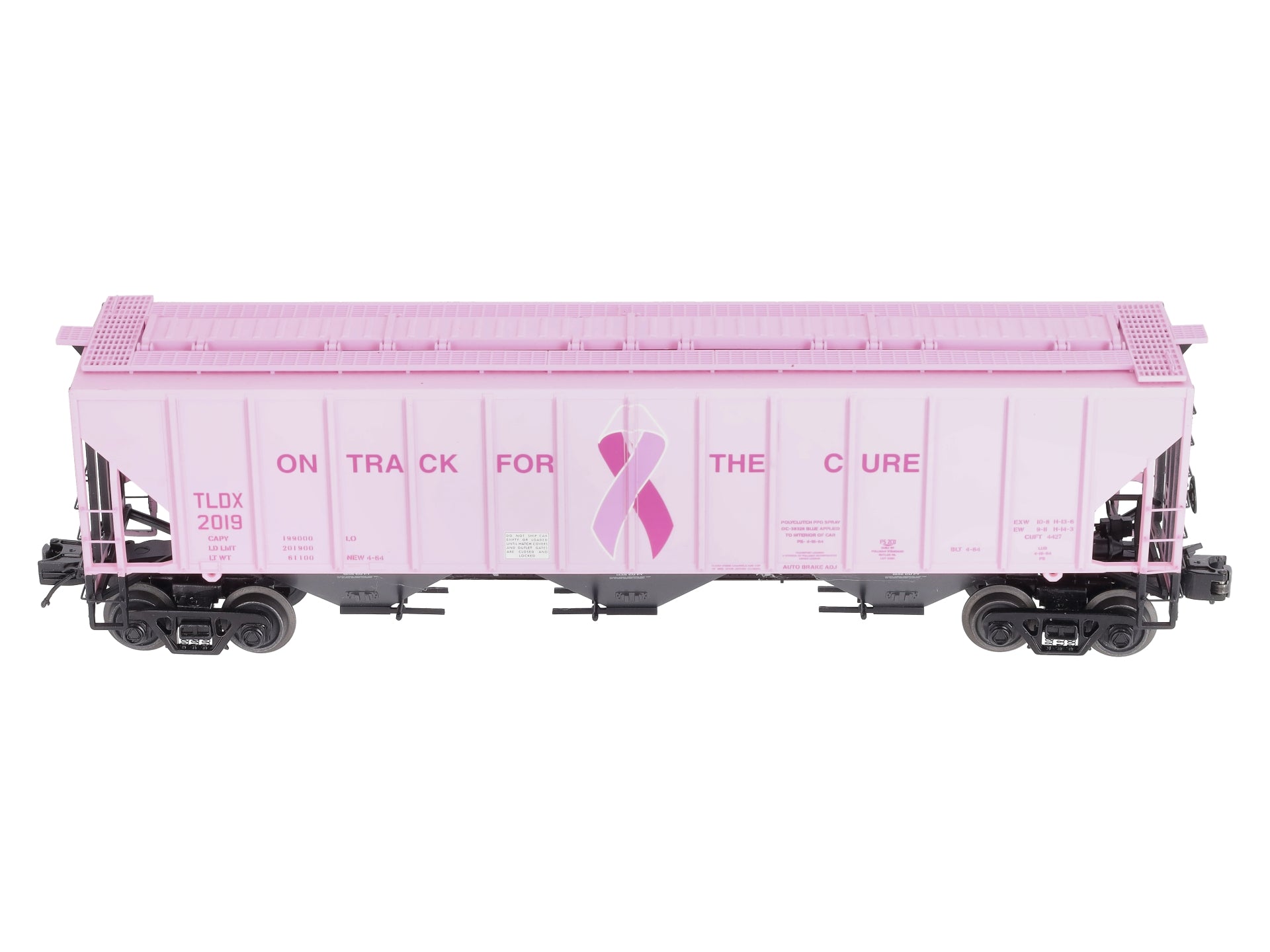 MTH 20-97377 O TLDX 'On Track for A Cure' PS-2CD High-Sided Hopper #2019