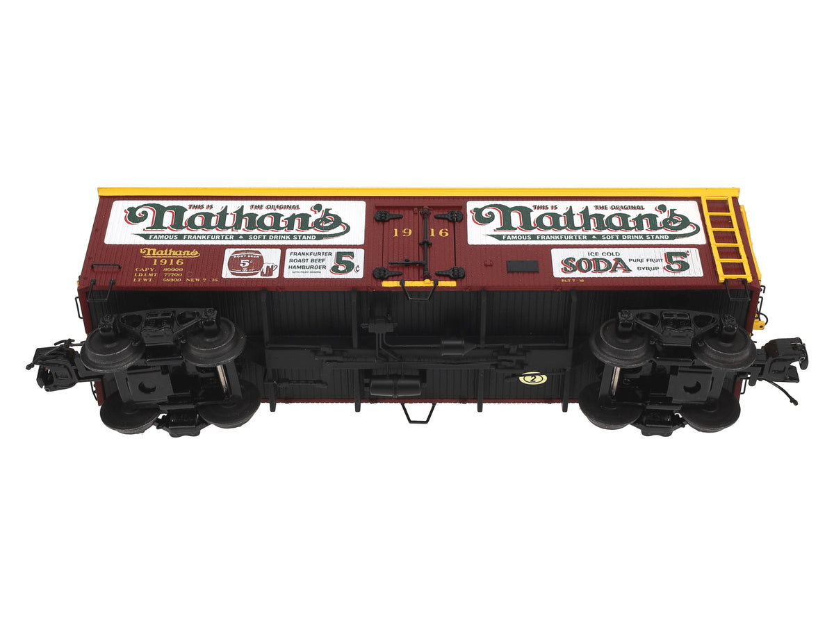 MTH 20-94535 O Gauge Nathan's Woodsided Reefer Car #1916 LN/Box