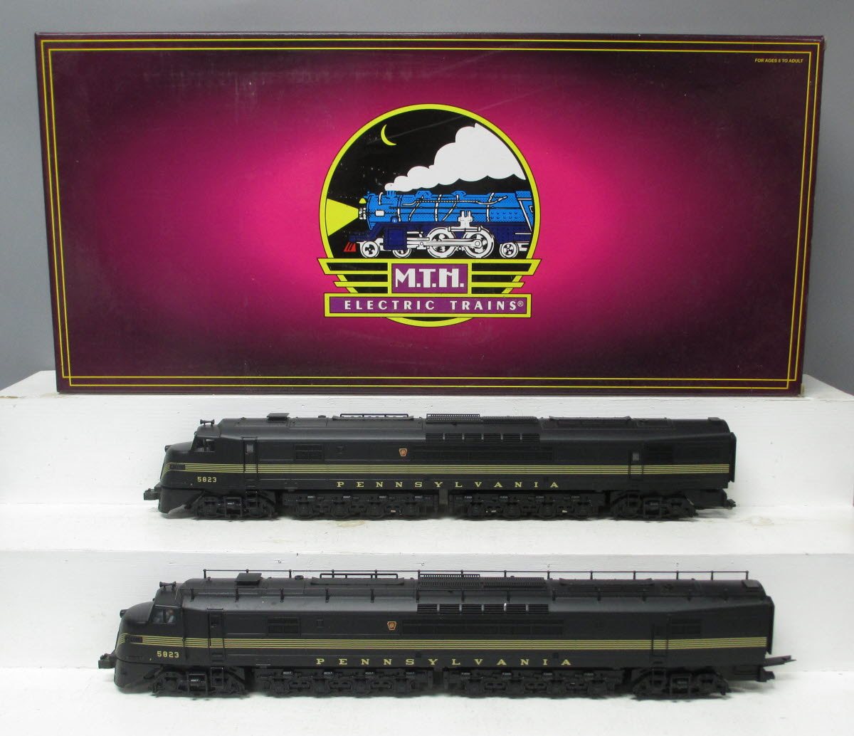 MTH 20-2200-1 O Gauge PRR Centipede AA Diesel Engine Set w/PS1 #5823 LN/Box