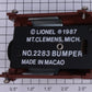 Lionel 2283 Brown Diecast Bumper