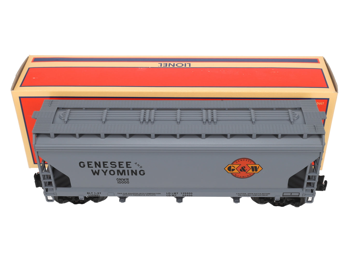 Lionel 6-52113 O Genesee & Wyoming TTOS 3 Bay ACF Hopper #10000 NIB