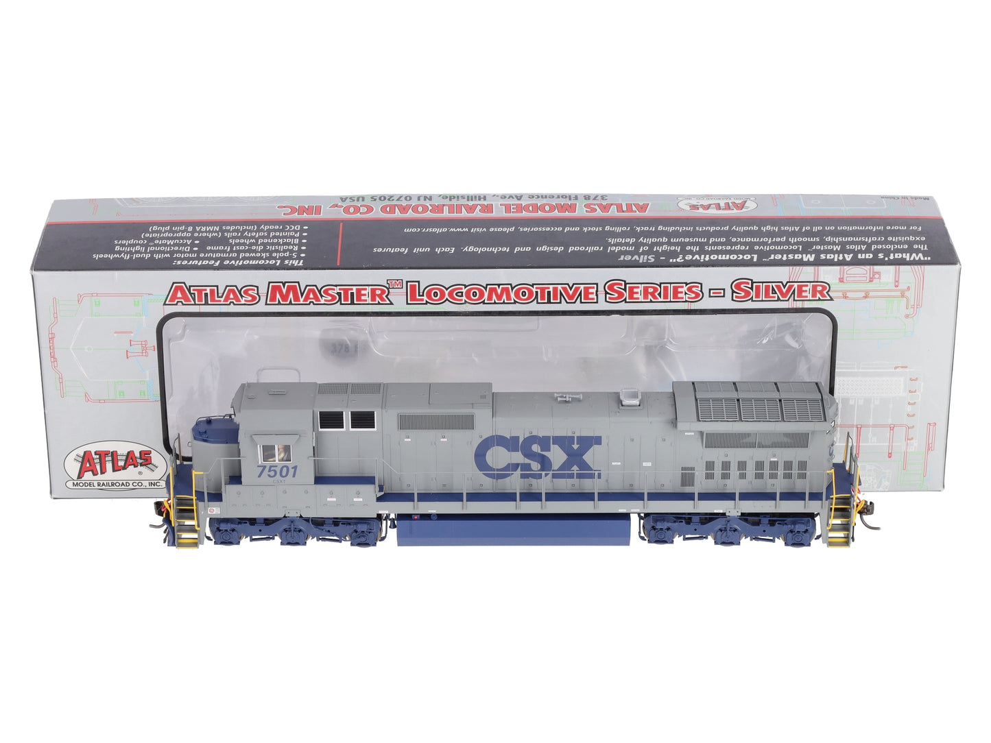 Atlas 7639 HO Scale CSX Dash 8-40C Diesel Locomotive #7501