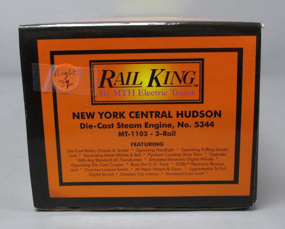 MTH 20-1103 O New York Central Hudson Die-Cast Steam Locomotive & Tender #5344 LN/Box