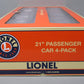 Lionel 1927200 O Gauge Norfolk Southern Excursion Coach Car 4 Pack