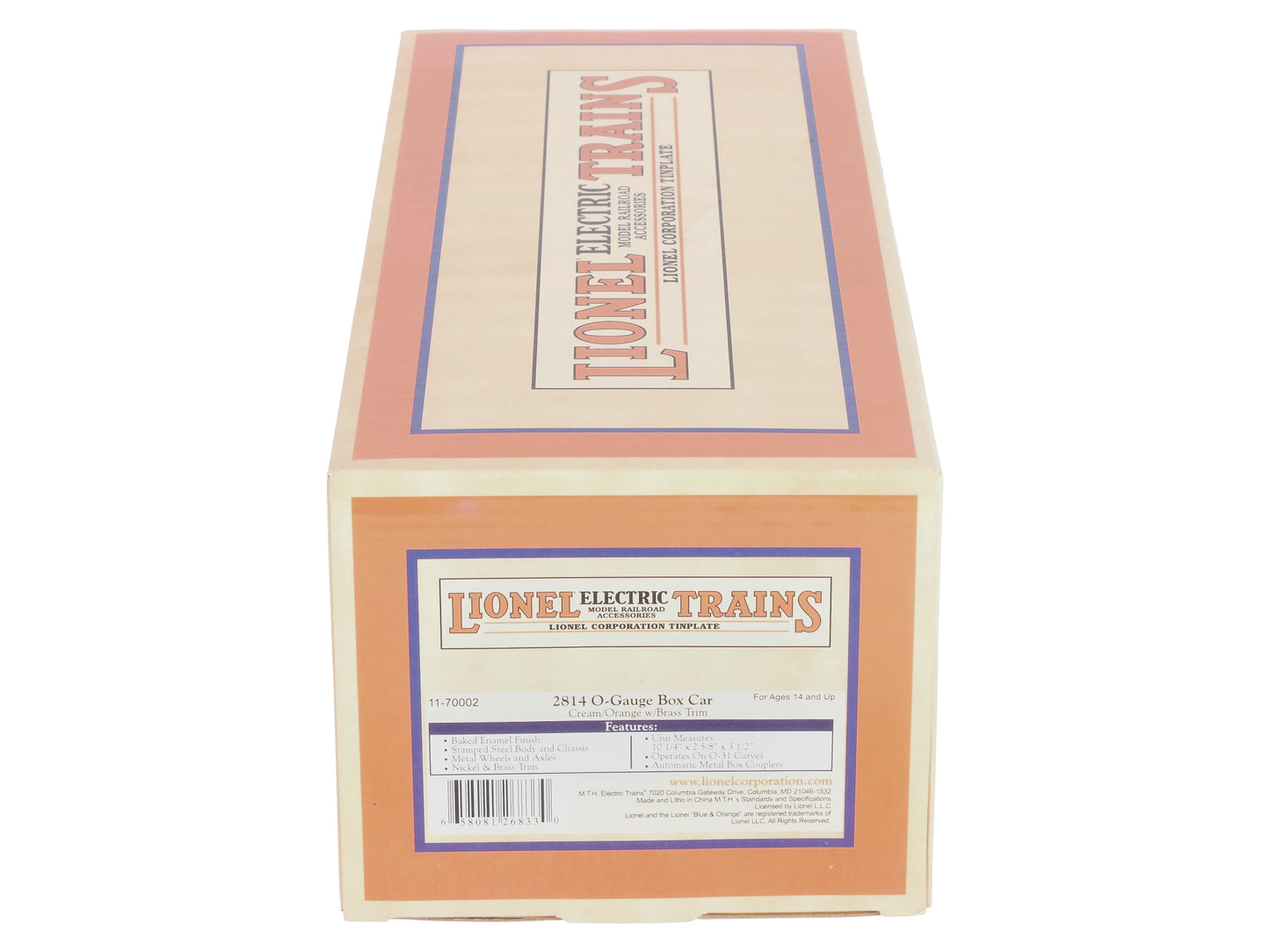 Lionel 11-70002 O Gauge Boxcar #2814 orange/brown LN/Box