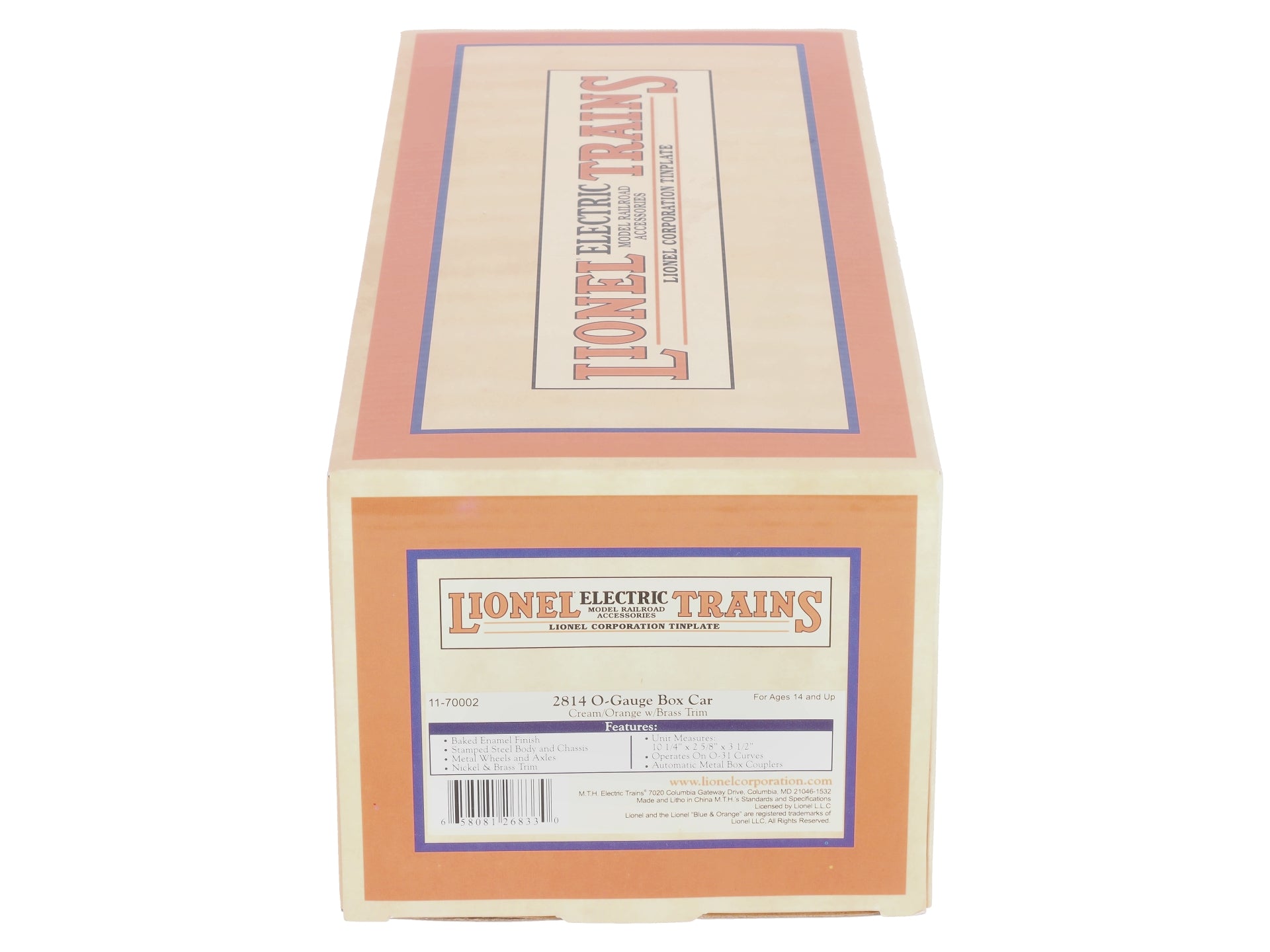 Lionel 11-70002 O Gauge Boxcar #2814 orange/brown LN/Box