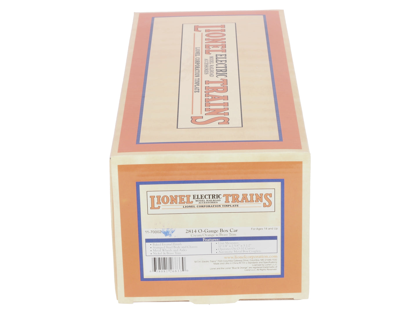Lionel 11-70002 O Gauge Boxcar #2814 orange/brown LN/Box