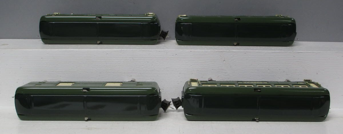 MTH 10-1024 O Gauge Tinplate 600 Series Two-Tone Green Passenger Car Set LN/Box