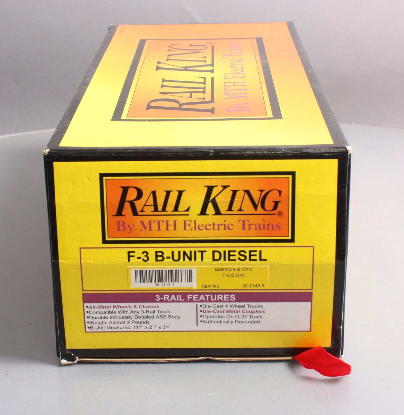 MTH 30-2143-3 Baltimore & Ohio F3 B Unit Non-Powered Diesel Engine LN/Box