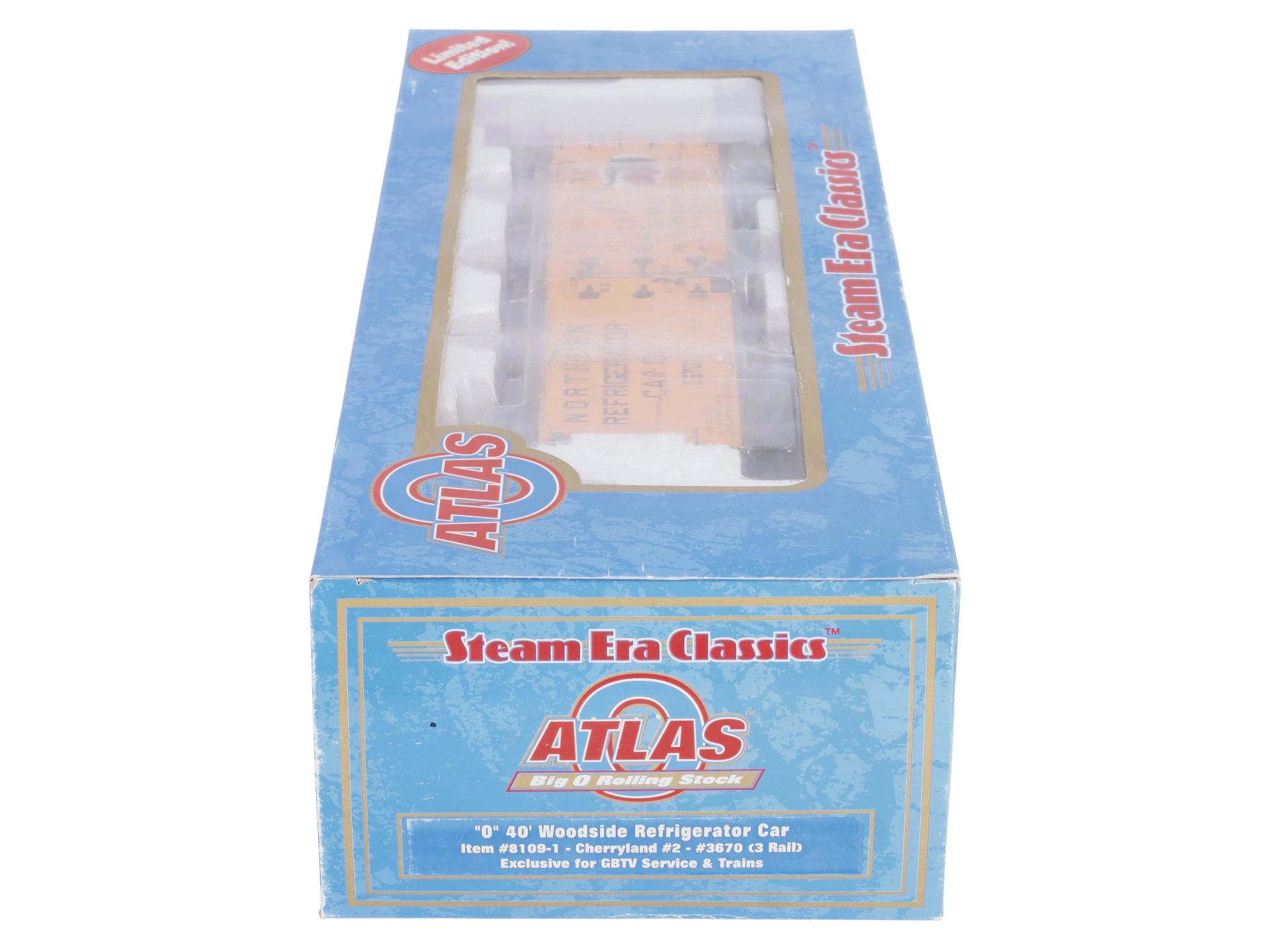 Atlas 8109-1 O Gauge Cherryland 40' Woodside Reefer Car #3670 (3 Rail) NIB