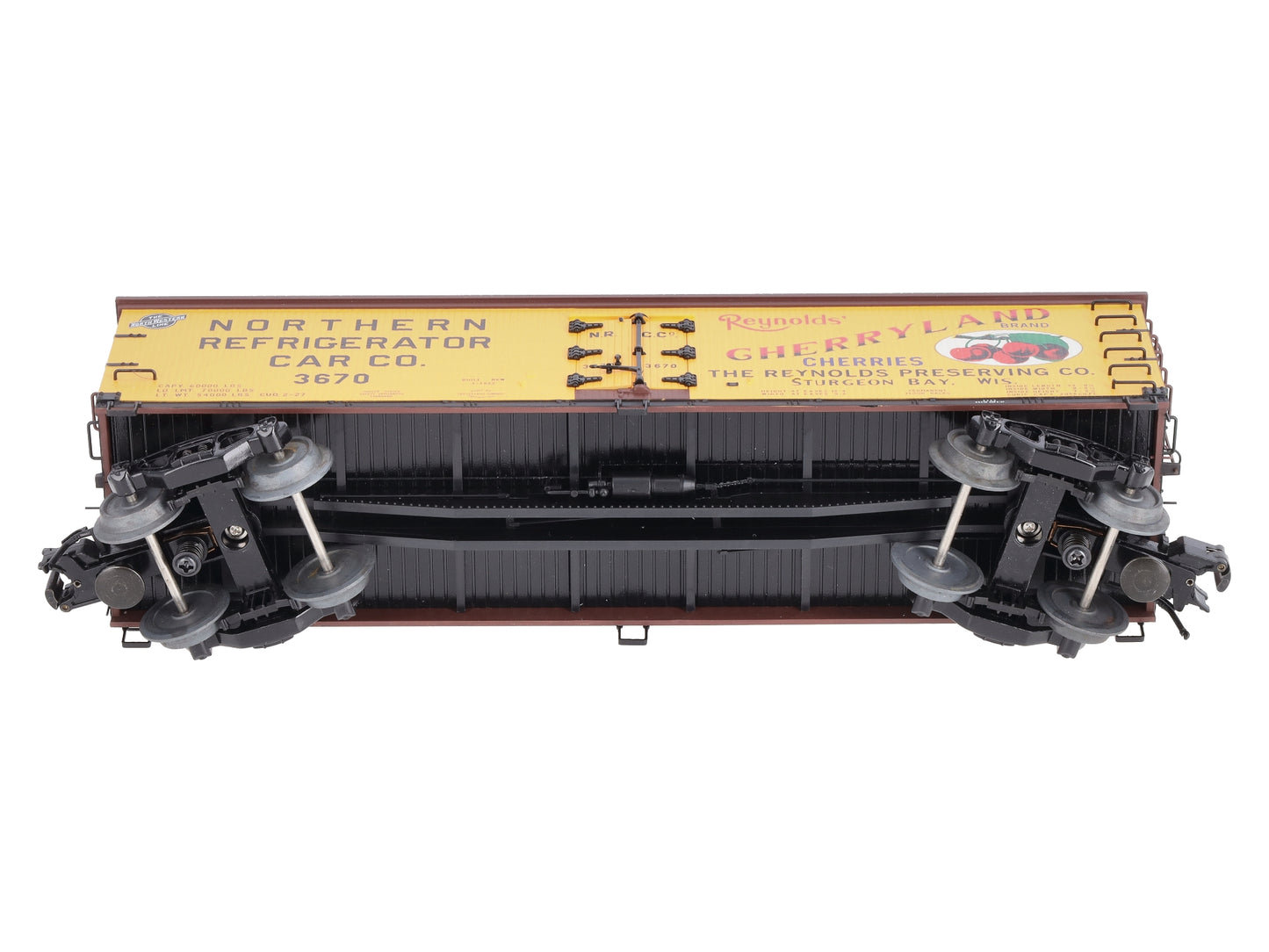 Atlas 8109-1 O Gauge Cherryland 40' Woodside Reefer Car #3670 (3 Rail) NIB