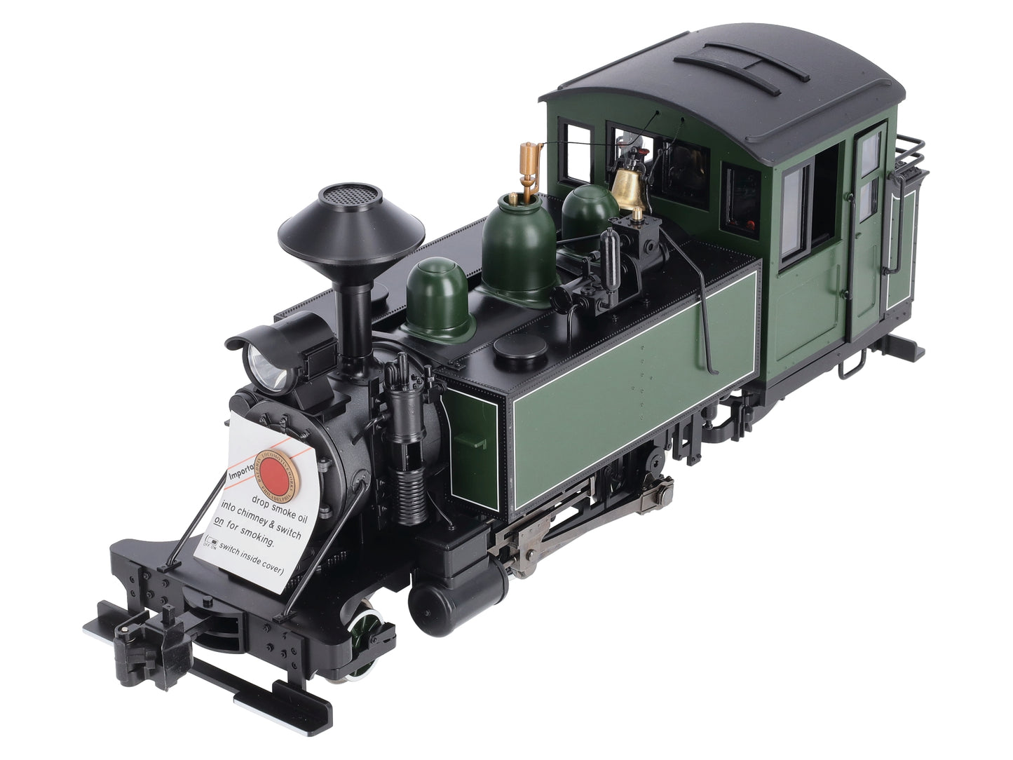 Bachmann 91199 G Scale 2-4-2 Painted/Unlettered Green/Black Steam Loco