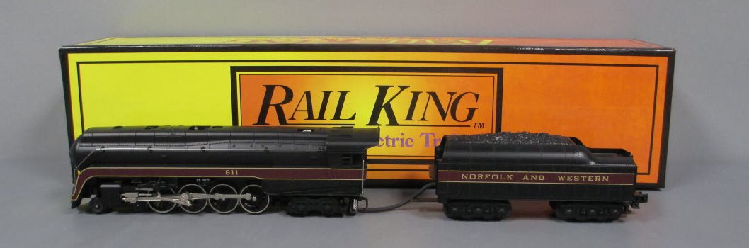 MTH 20-1105 O Gauge Norfolk & Western J Die-Cast Steam Locomotive & Tender #611 LN/Box