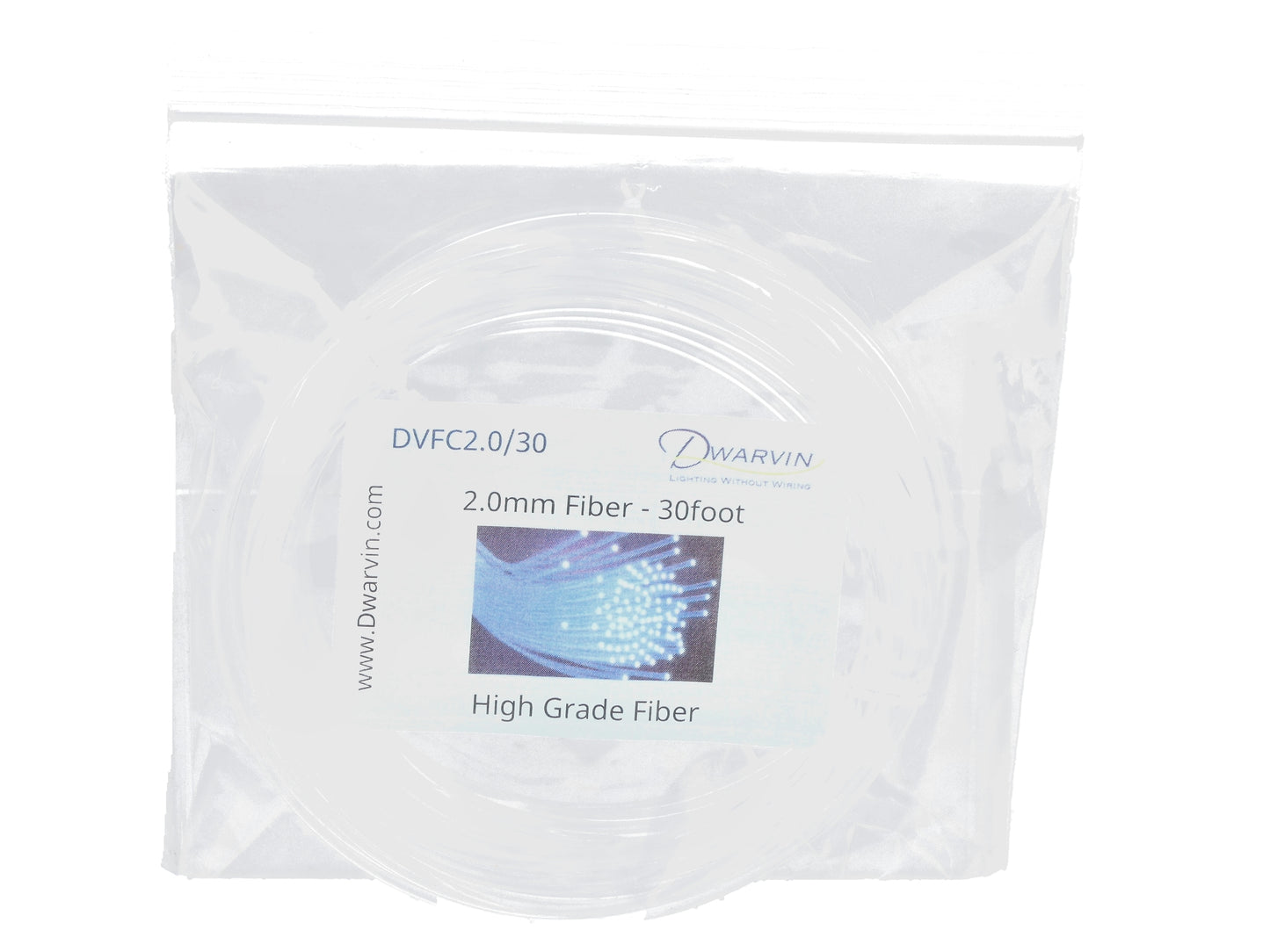 Dwarvin DVFC2.0/30 30ft, 2.0mm End Glow Fiber Optic Cable