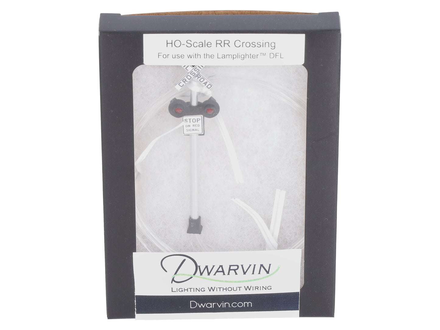 Dwarvin DVFLRRX101 HO Scale Fiber-Lit Railroad Crossing (Single)