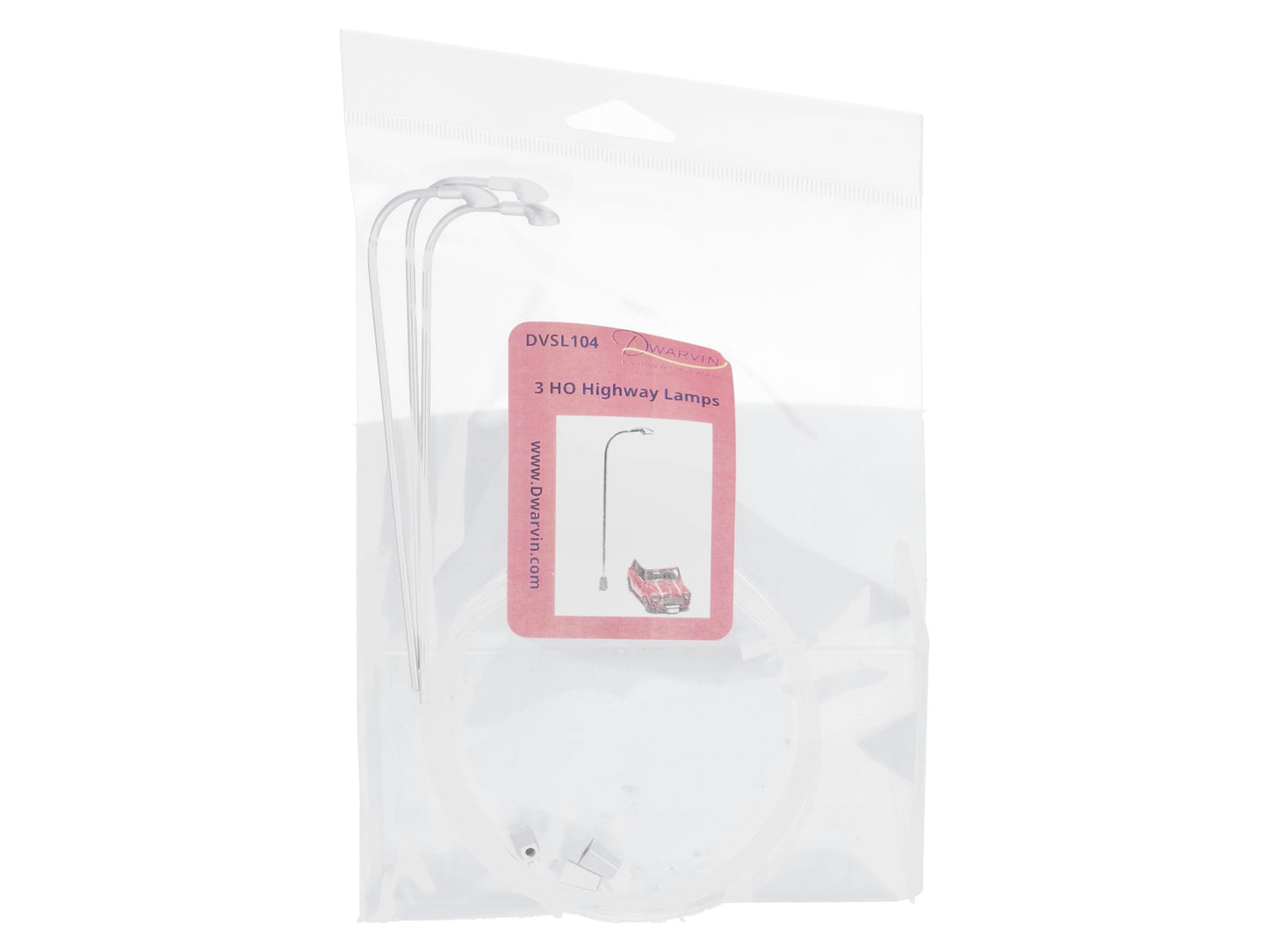 Dwarvin DVSL104 HO Fiber-Lit Highway Lamps (Pack of 3)
