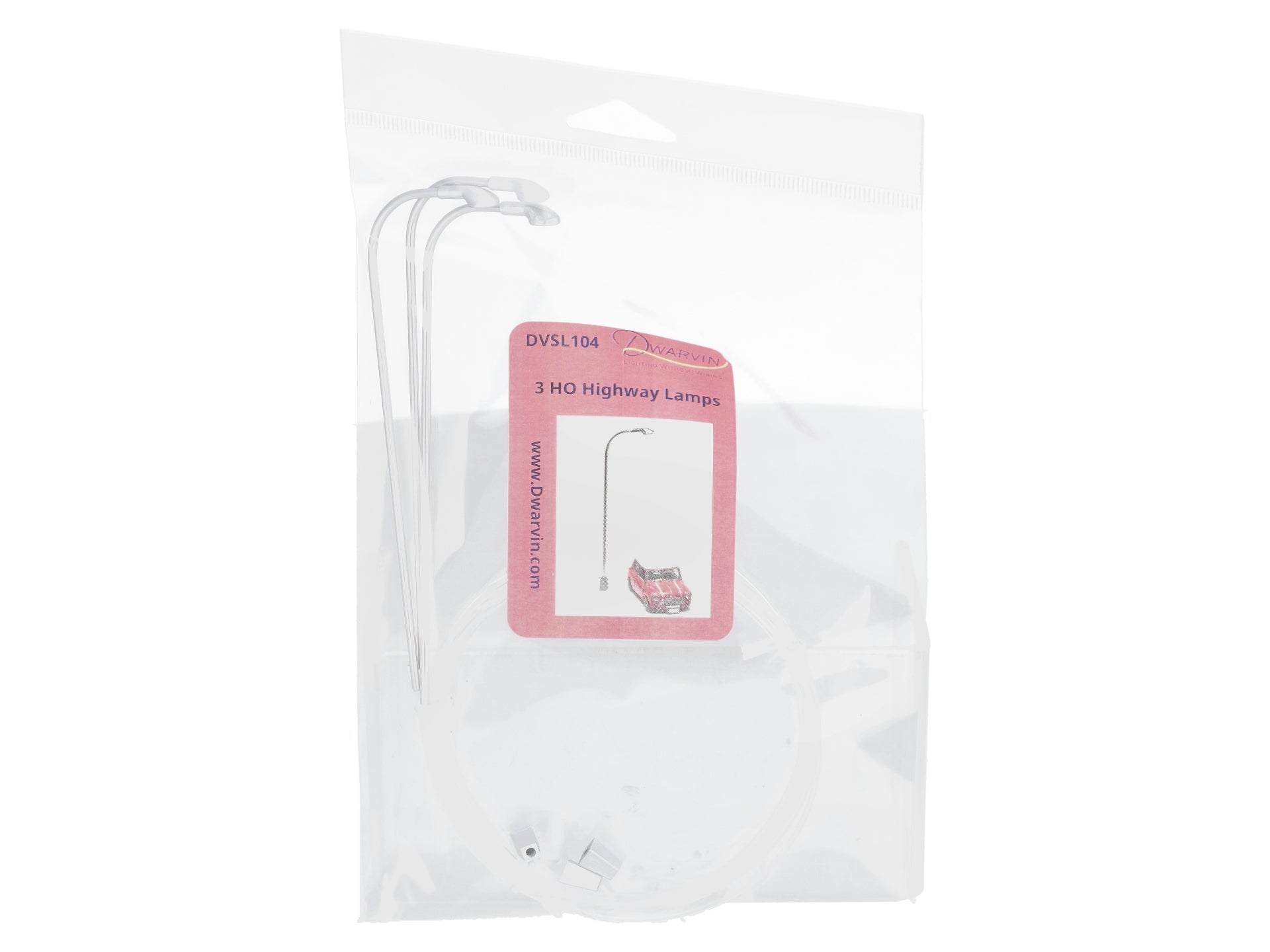 Dwarvin DVSL104 HO Fiber-Lit Highway Lamps (Pack of 3)
