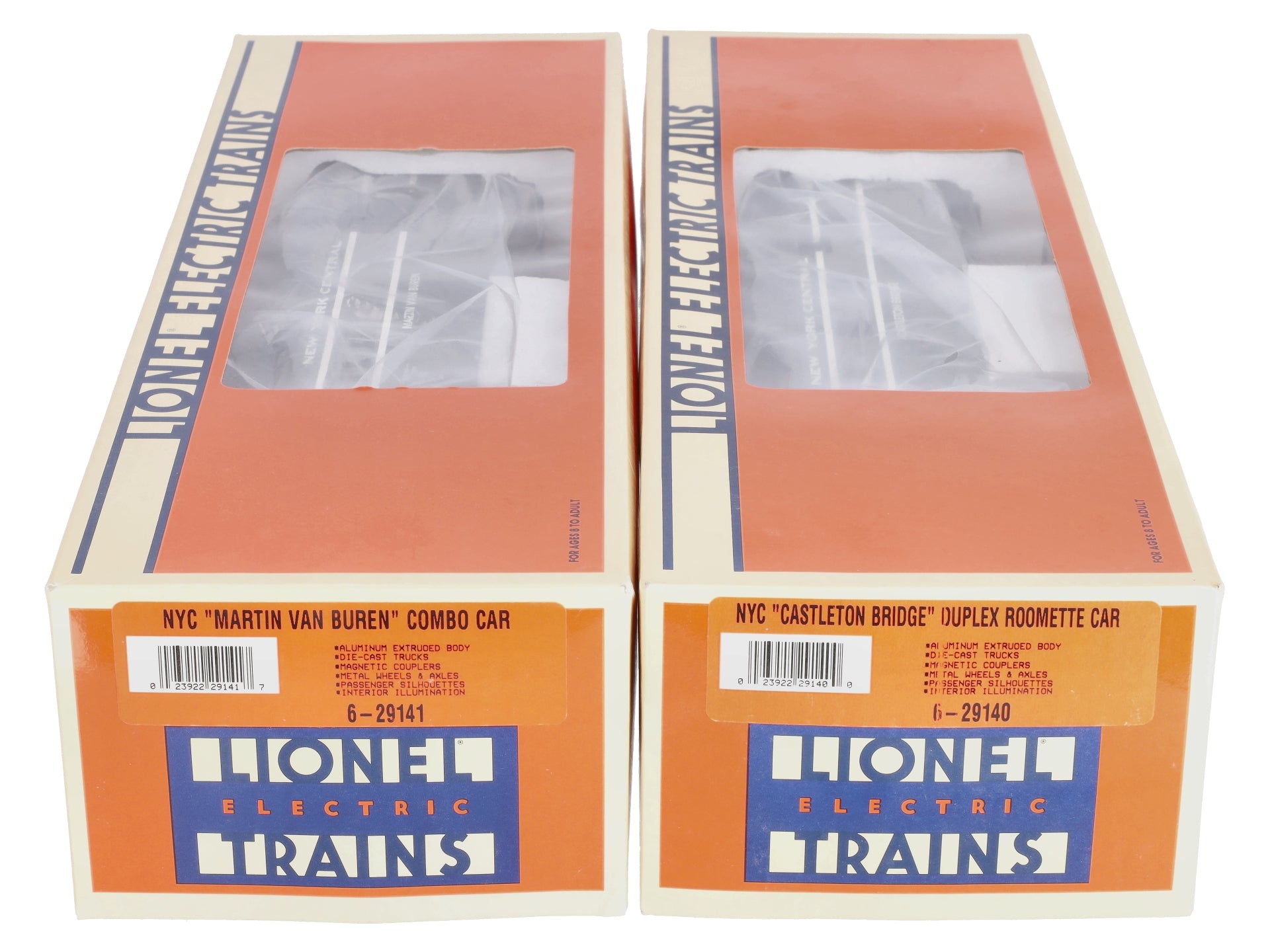 Lionel 6-21780 O Gauge New York Central Aluminum Passenger Car (Set of 2) LN/Box