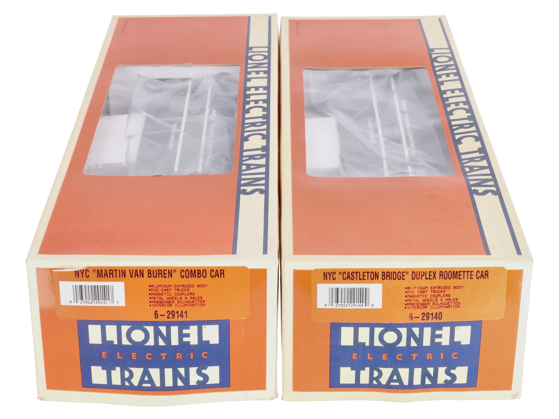 Lionel 6-21780 O Gauge New York Central Aluminum Passenger Car (Set of 2) LN/Box