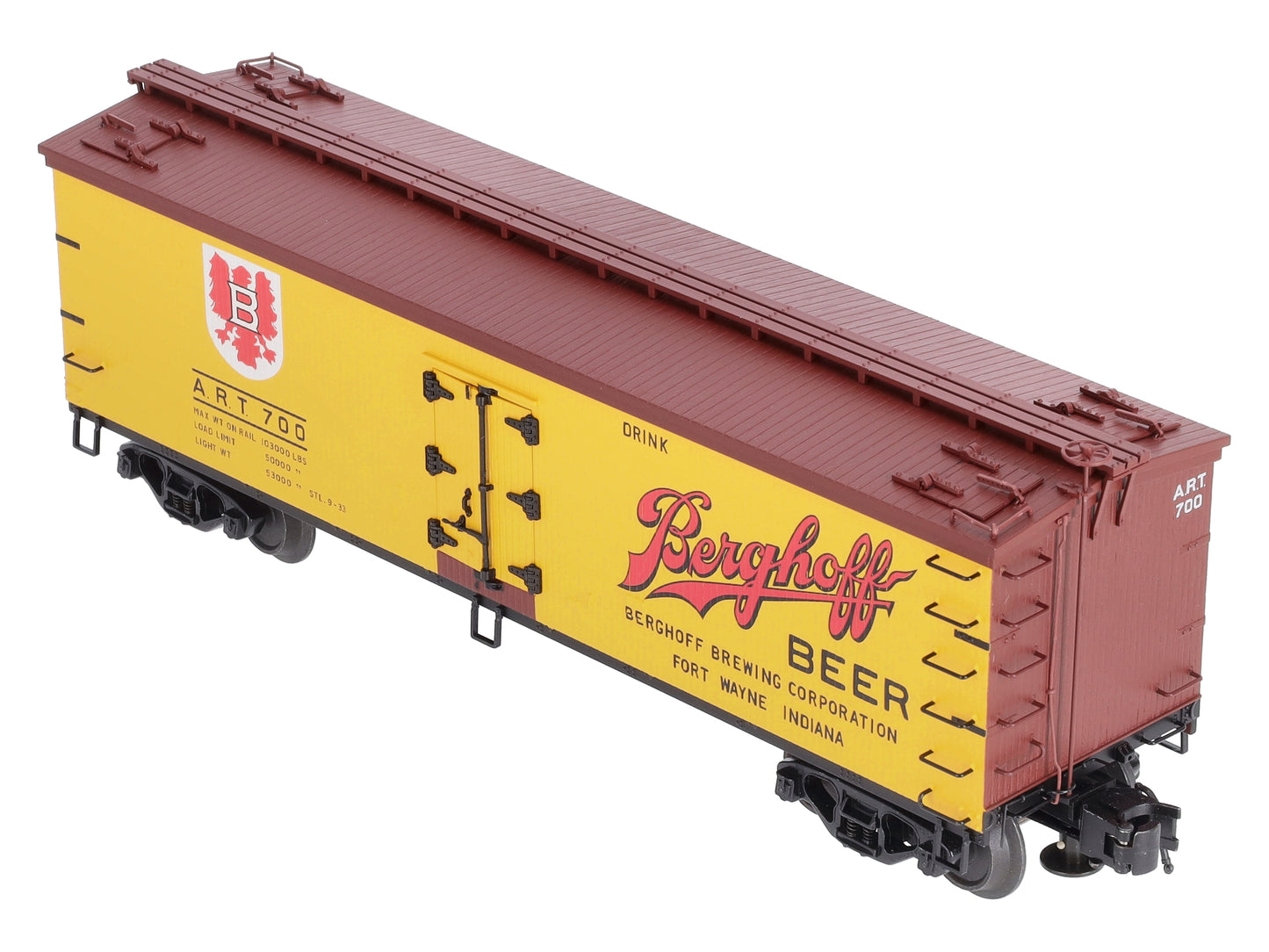 Atlas 8185-1 O Gauge 40' Wood Reefer Berghoff Beer #700 LN/Box