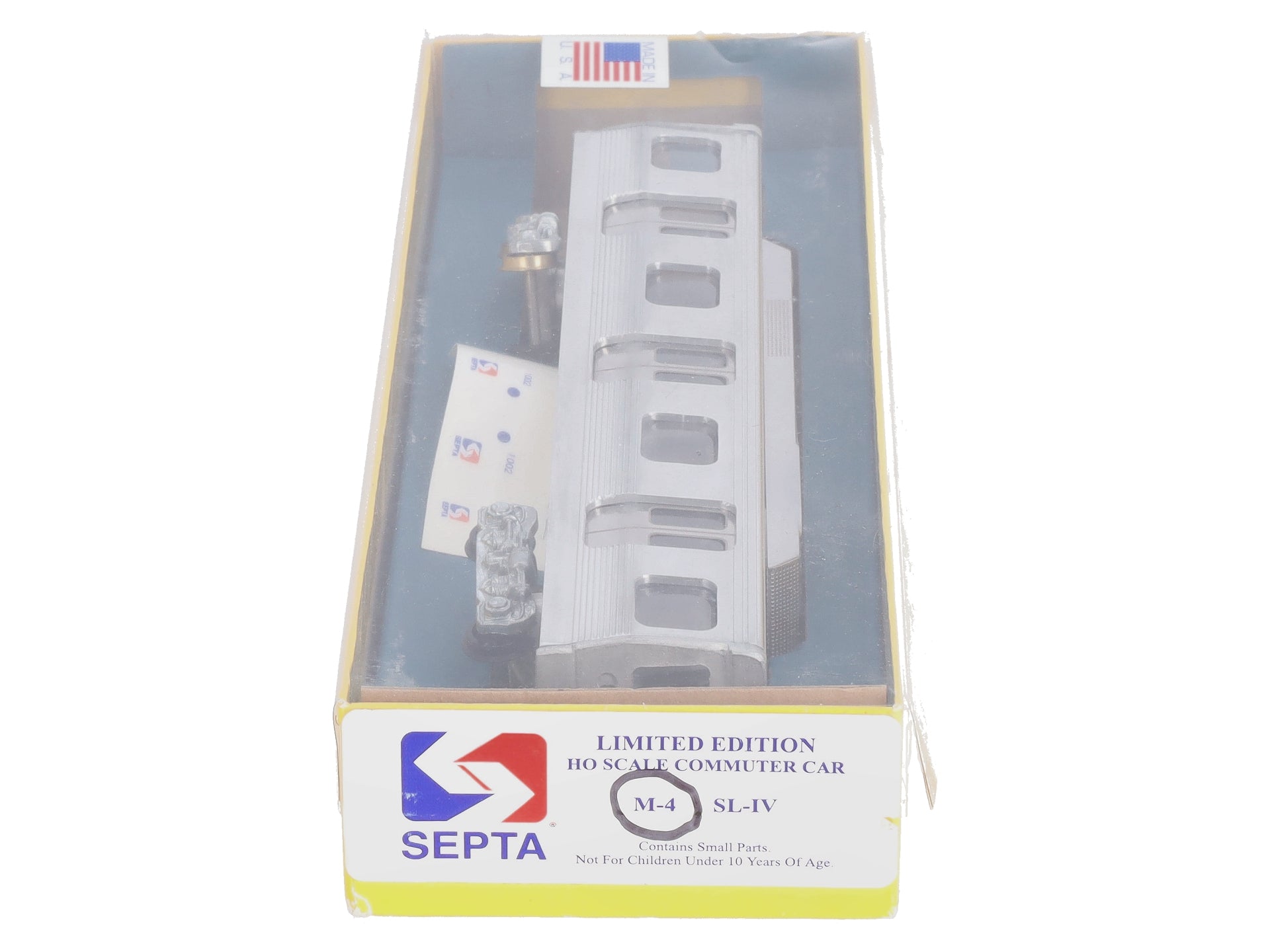 Septa HO Scale Limited Edition Nickel-Plated Brass M-4 Commuter Car EX/Box