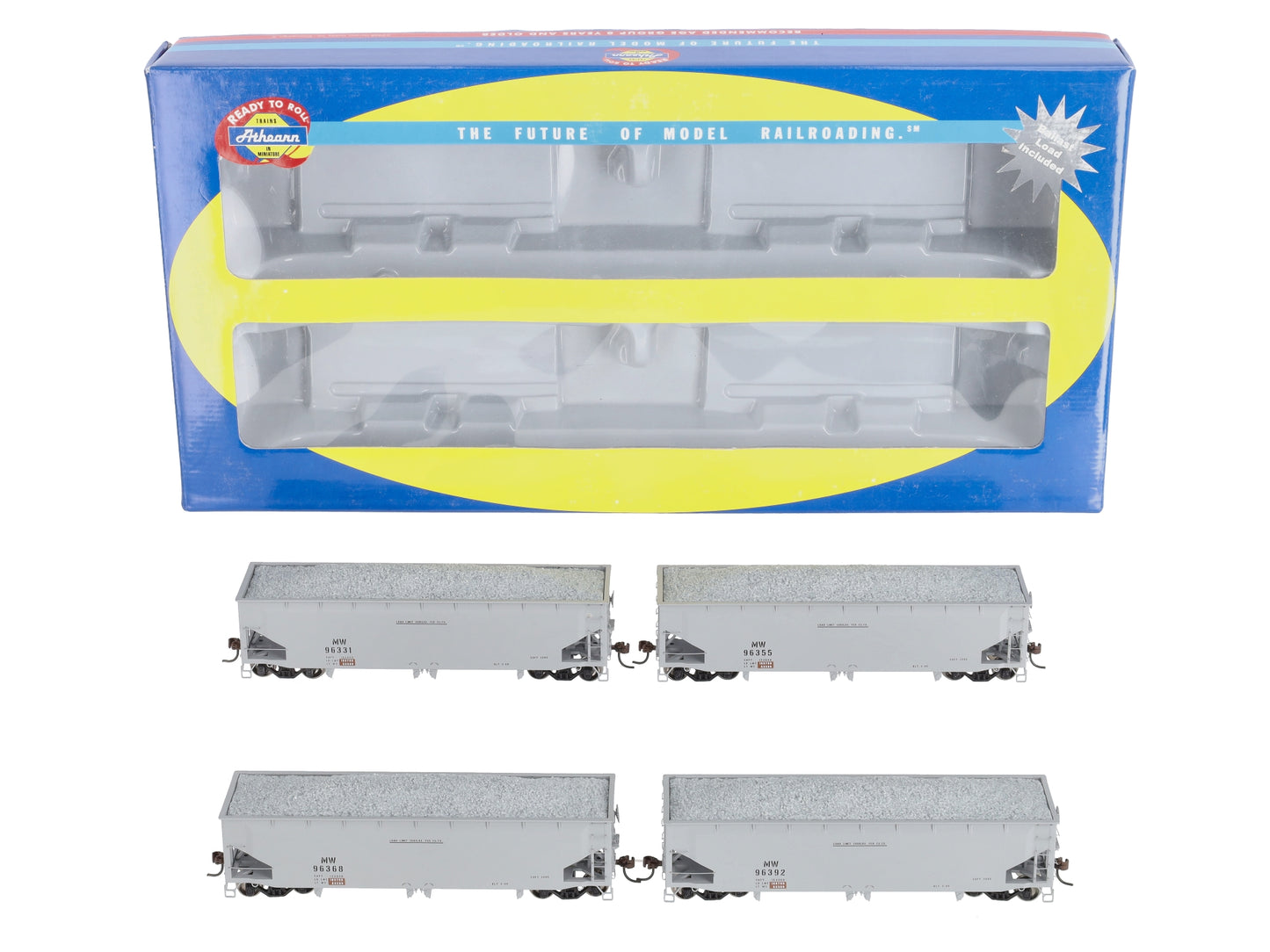 Athearn 95702 HO Scale MOW 40' Offset Ballast Hoppers 4-Pack LN/Box