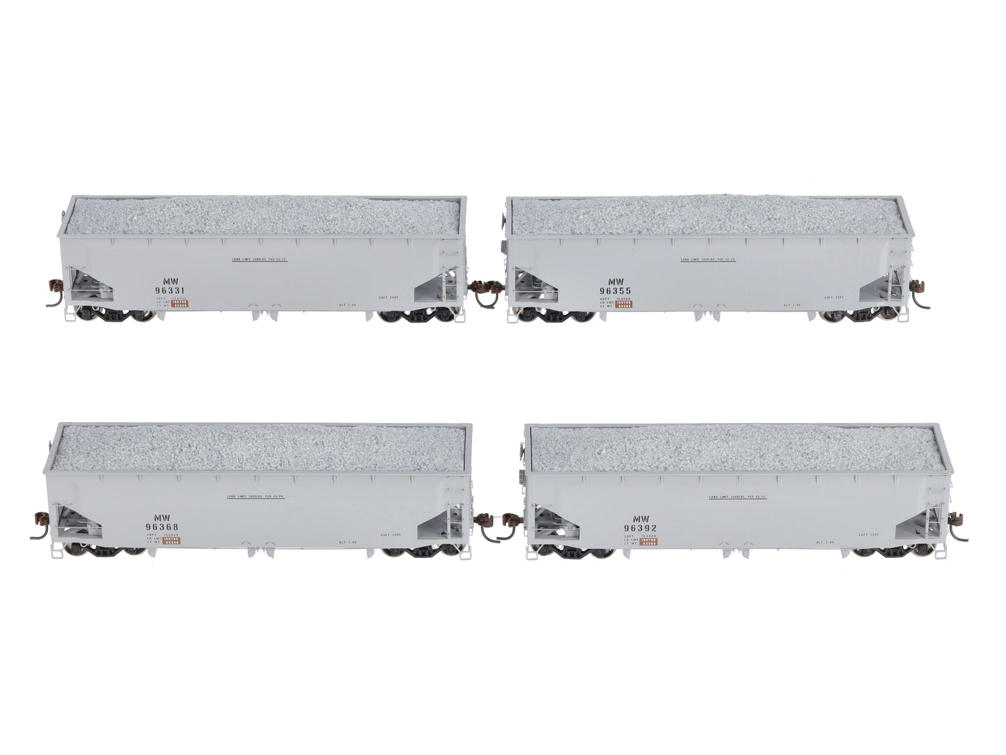 Athearn 95702 HO Scale MOW 40' Offset Ballast Hoppers 4-Pack LN/Box
